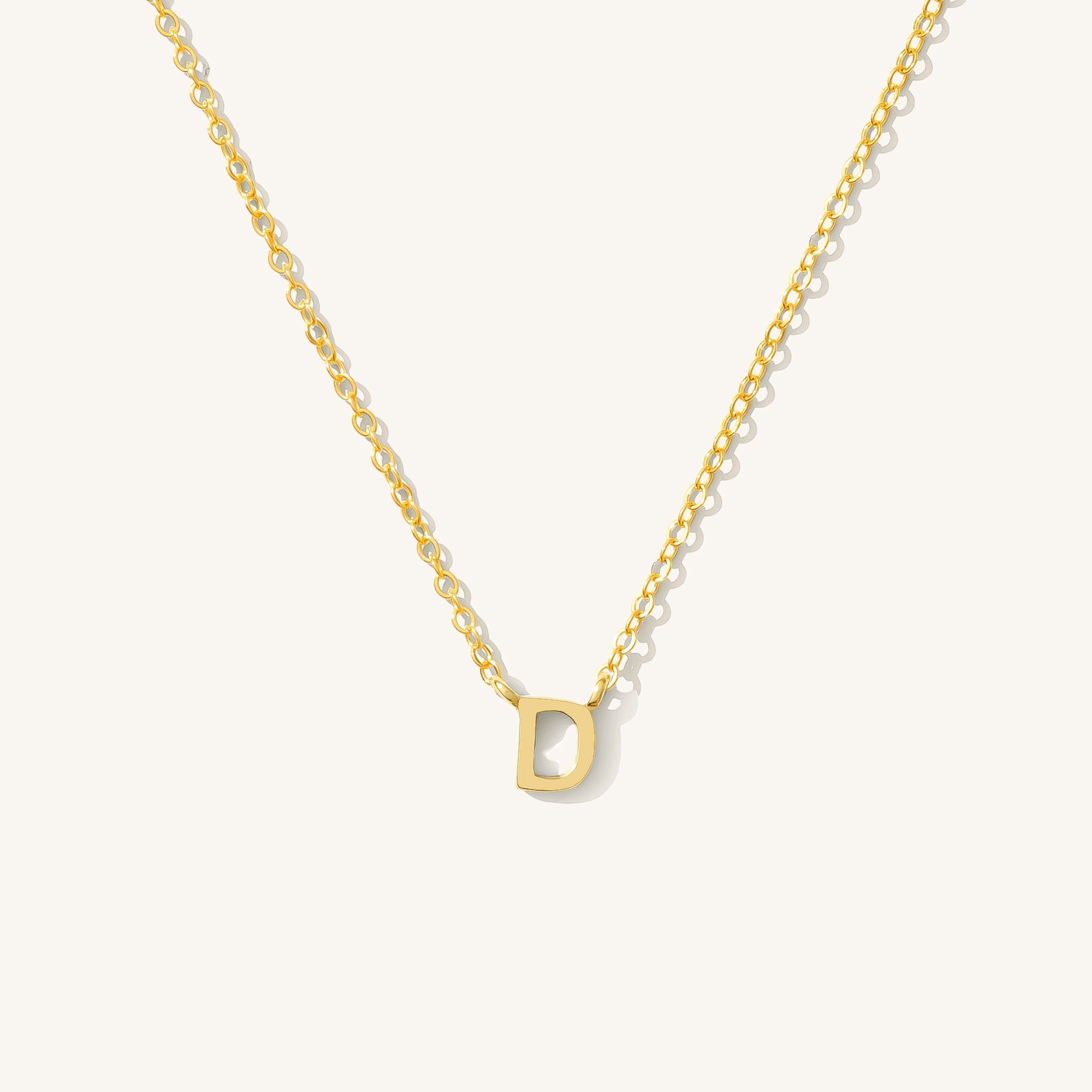 14K GOLD Tiny Initial Necklace