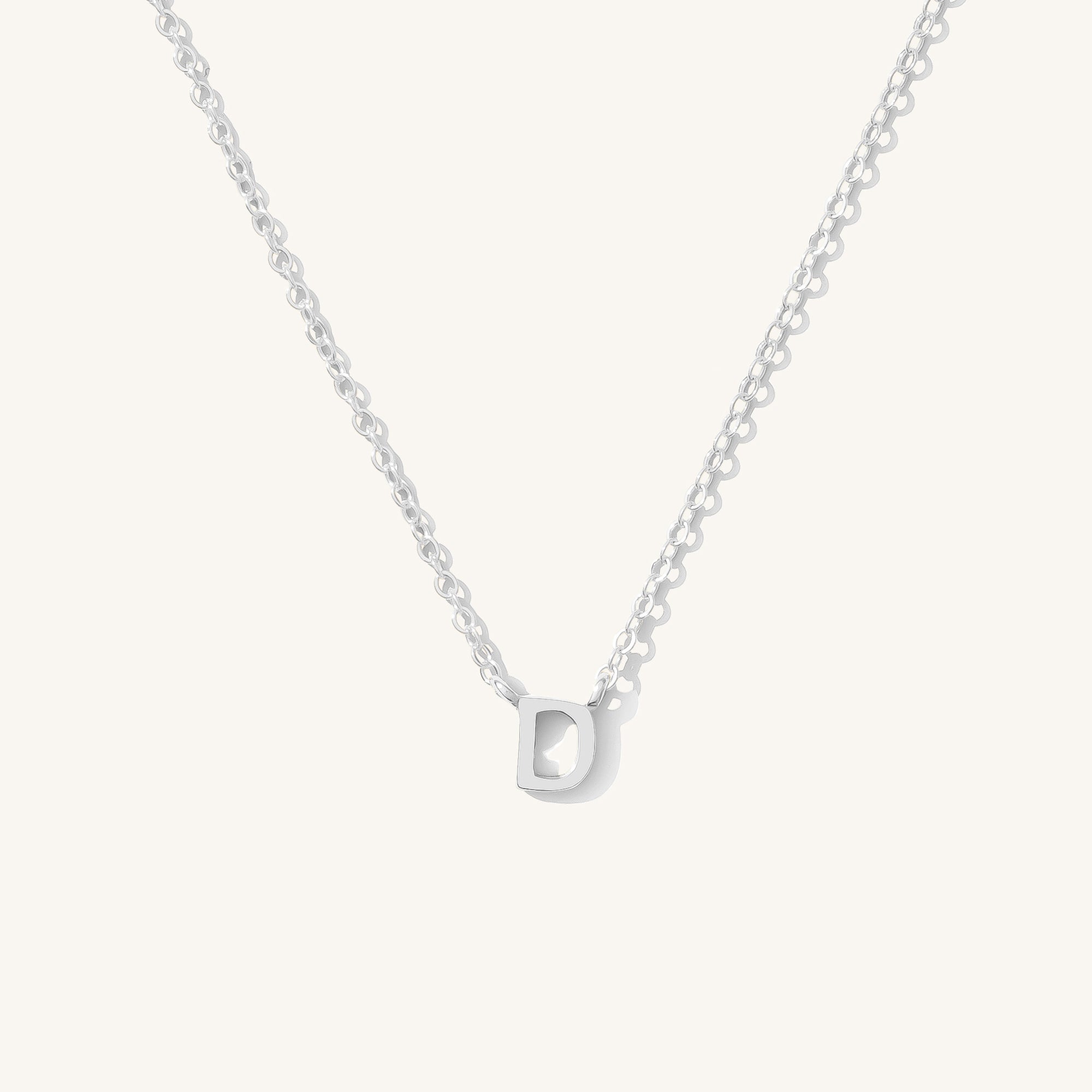 14K GOLD Tiny Initial Necklace