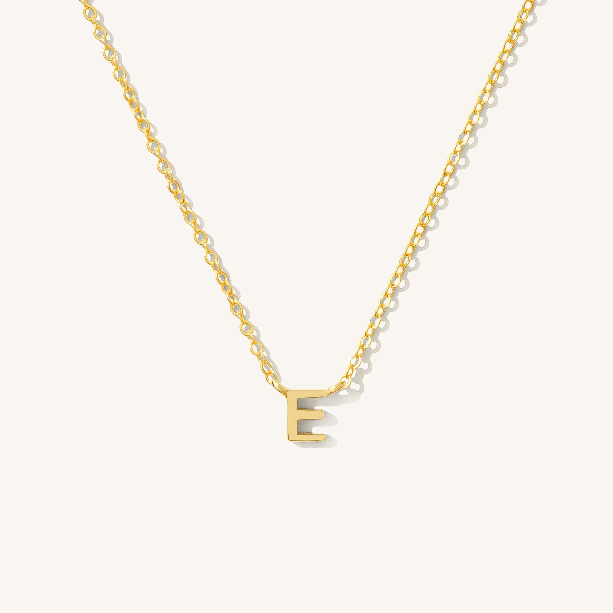 14K GOLD Tiny Initial Necklace