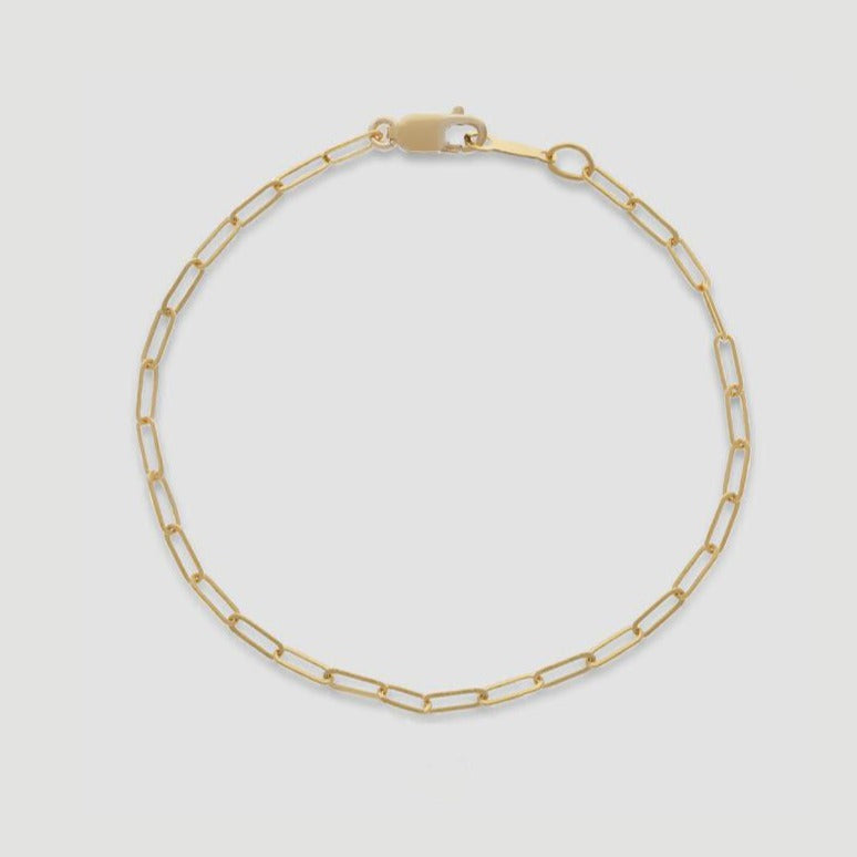 14k paperclip bracelet