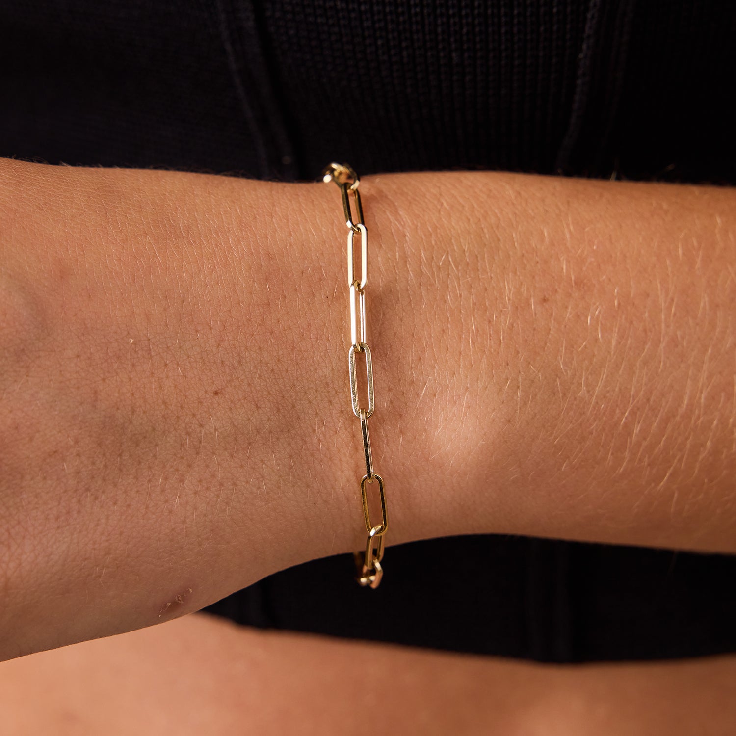 14K Paper Clip Chain Bracelet