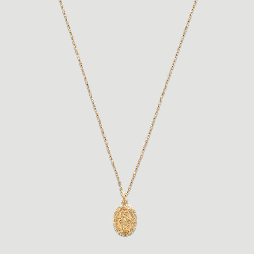 14k blessed mary necklace