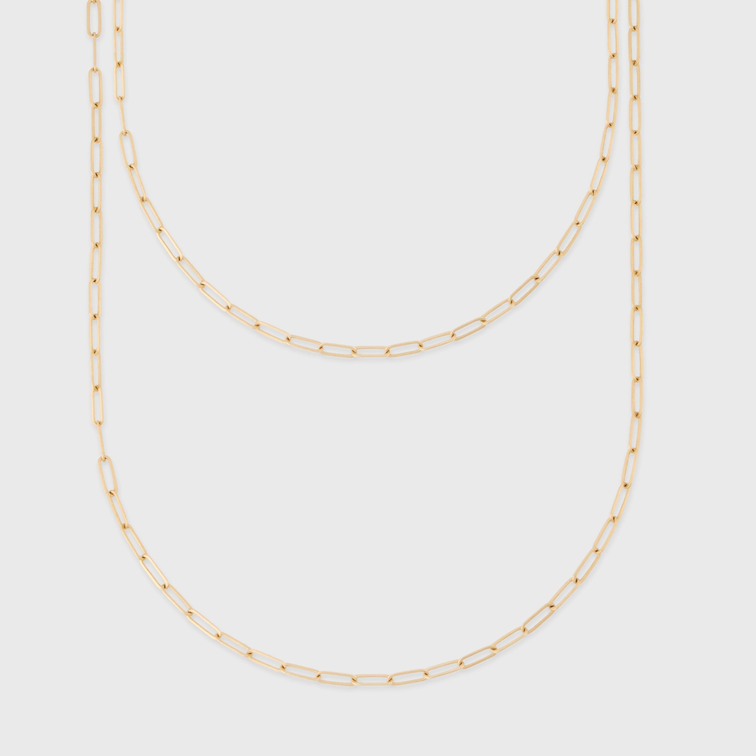 14k paperclip layering set
