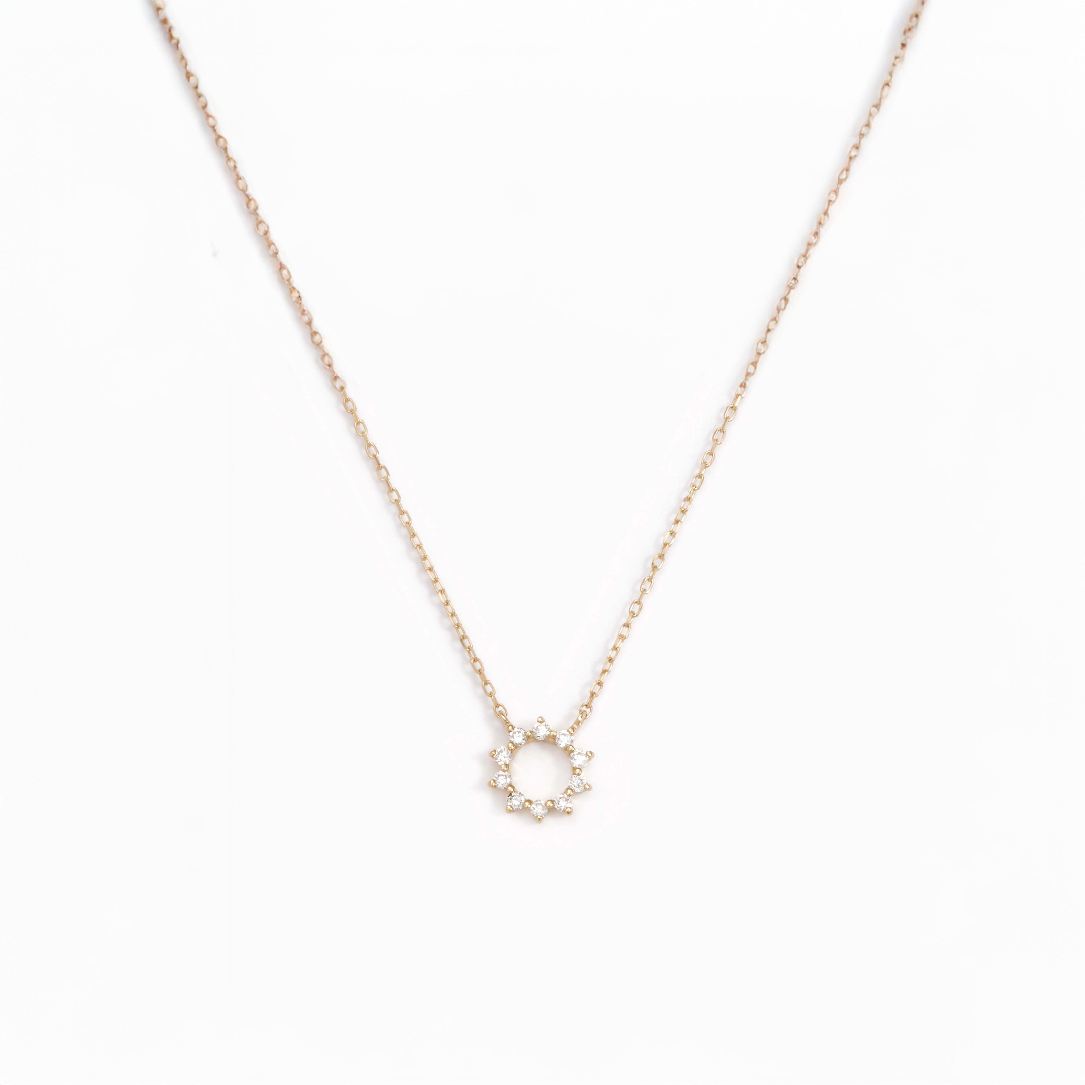 Diamond Sun Necklace 14k Gold - Lova