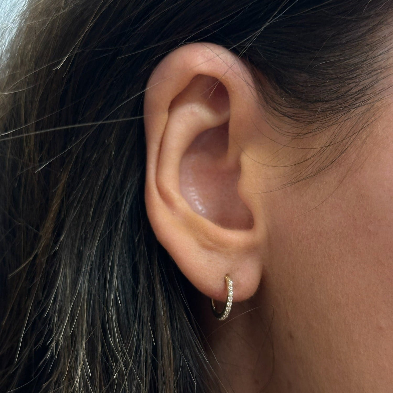 14k meredith pavé huggies (11mm)