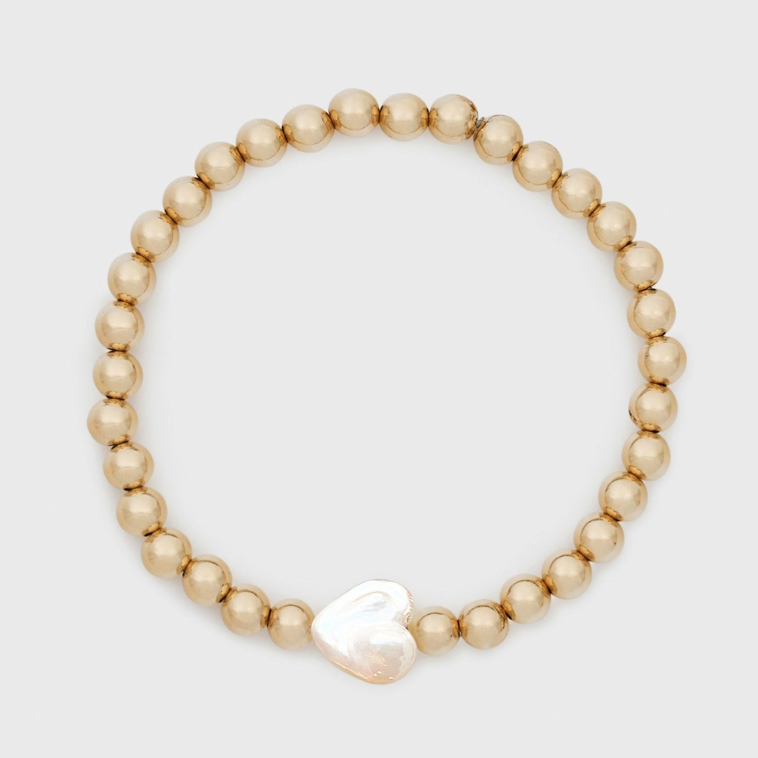 pearl heart juno bracelet (5mm)