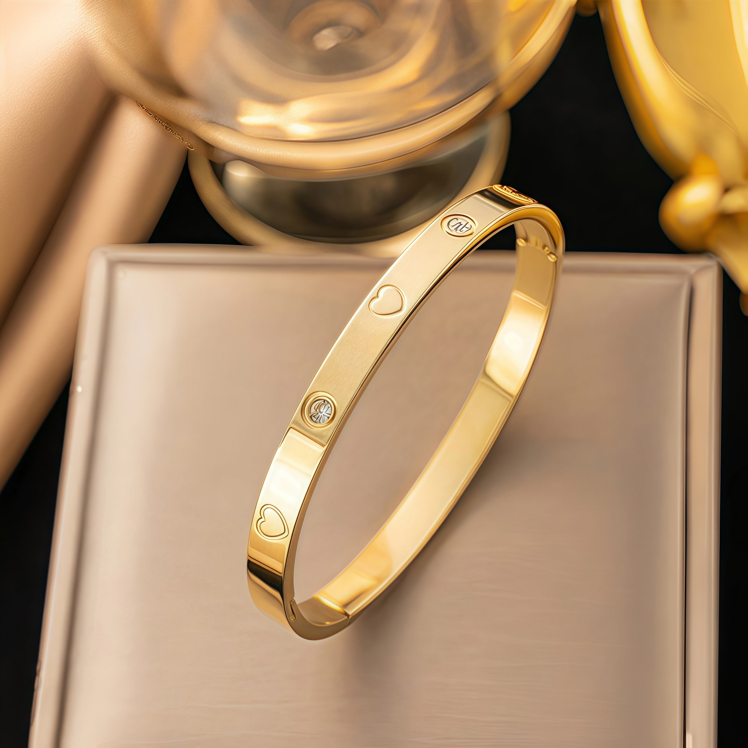 14K Gold Heartfelt Love Bracelet