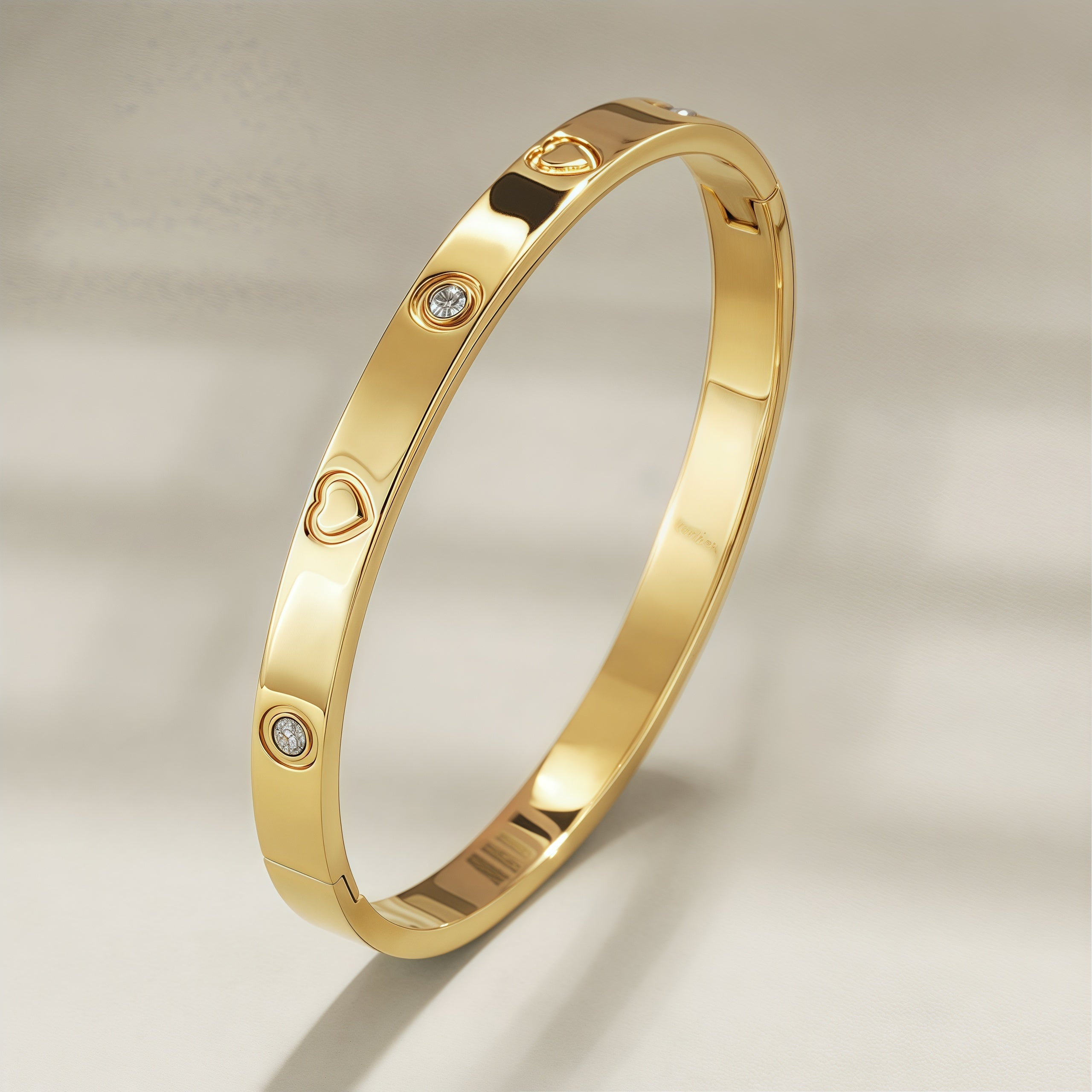 14K Gold Heartfelt Love Bracelet