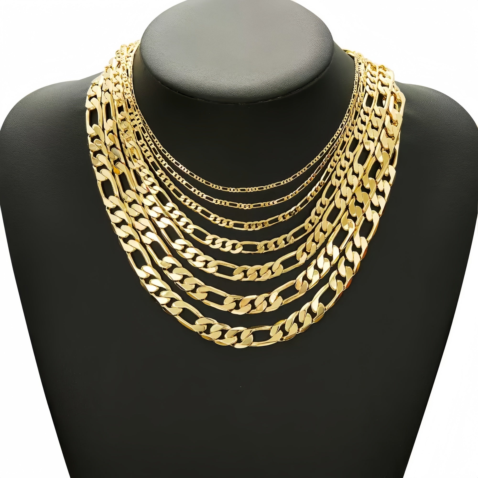 14K Gold Veya Figaro Chain Necklace