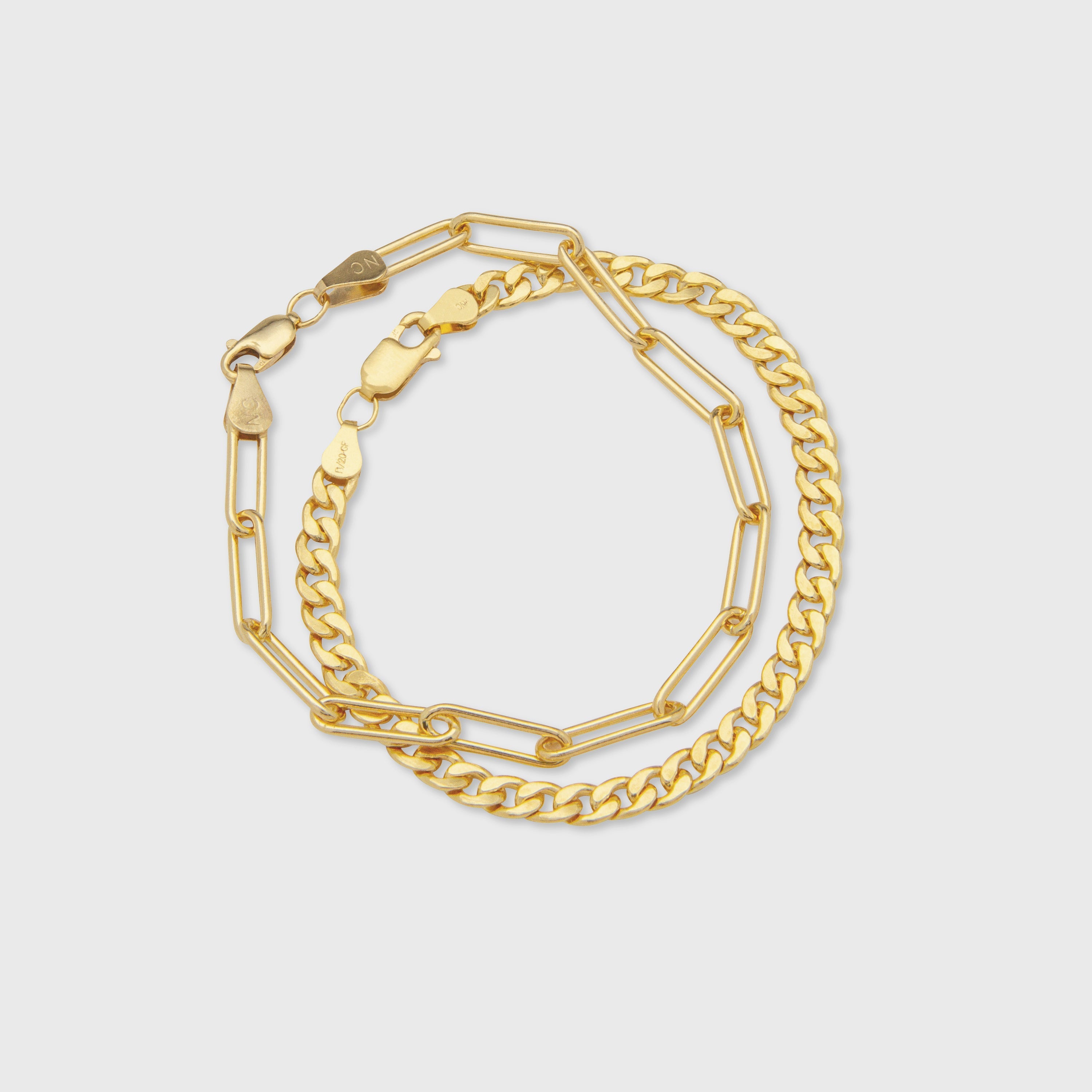 millie + chunky paperclip bracelet stacking set