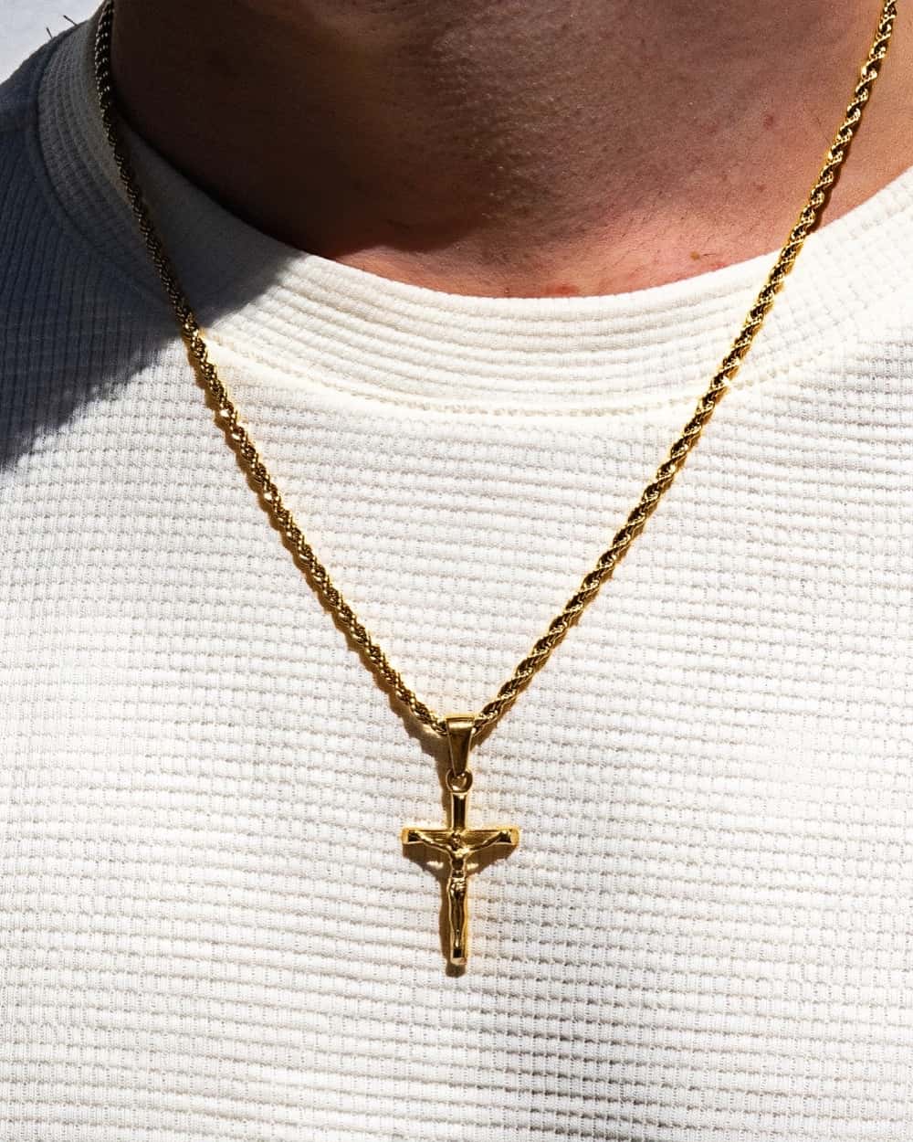 14K Gold Pure Cross Pendant Necklace
