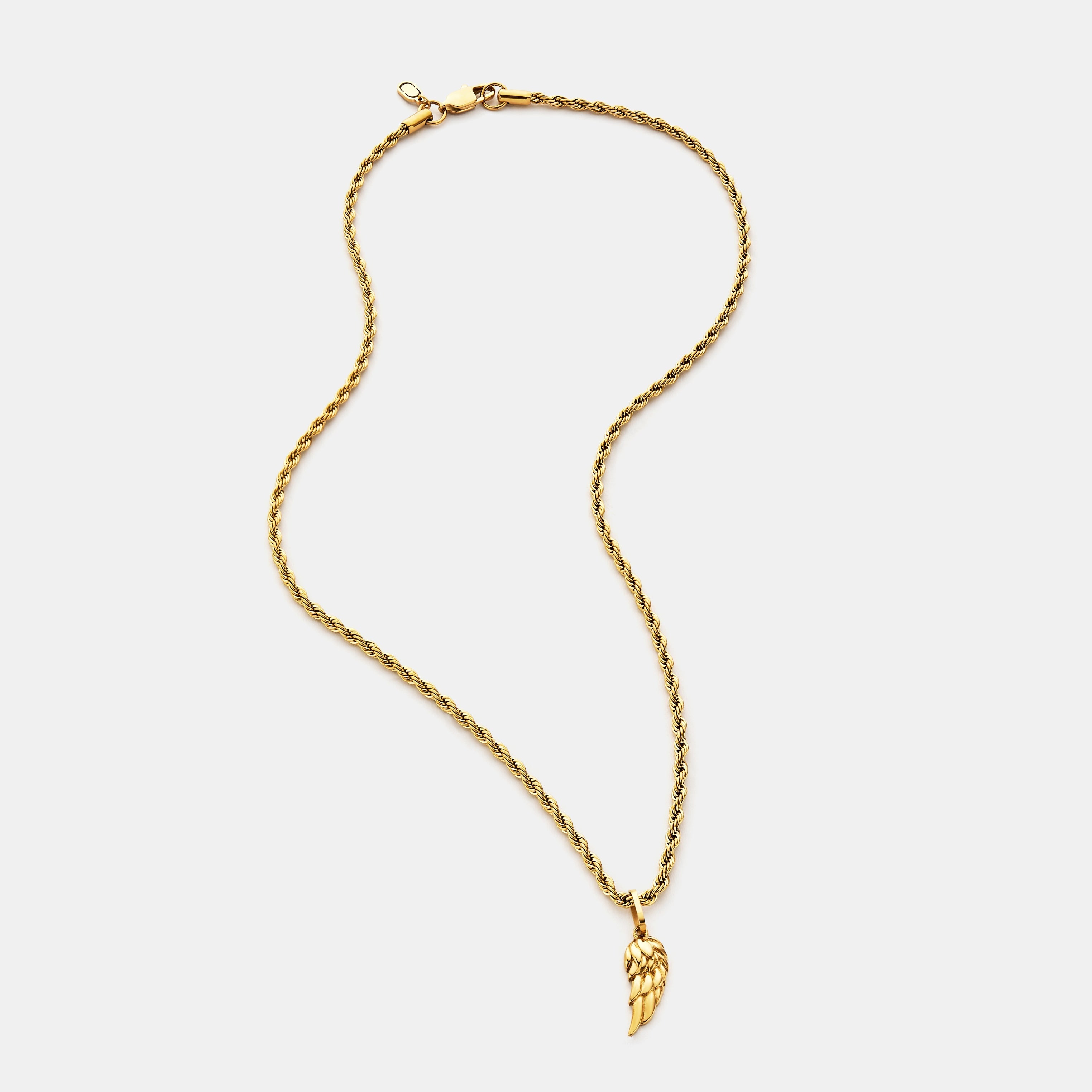 14K Gold Wing Pendant Necklace