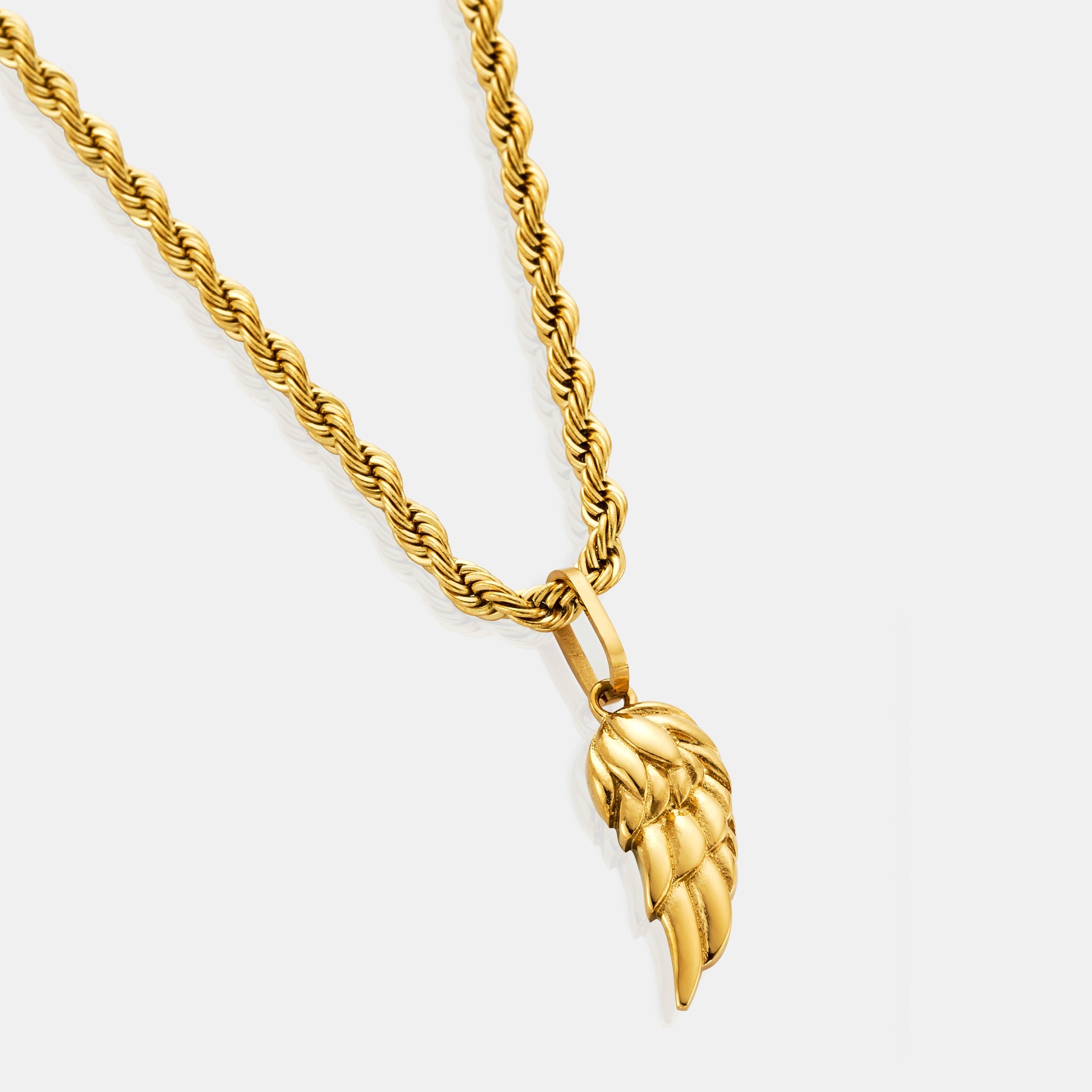 14K Gold Wing Pendant Necklace