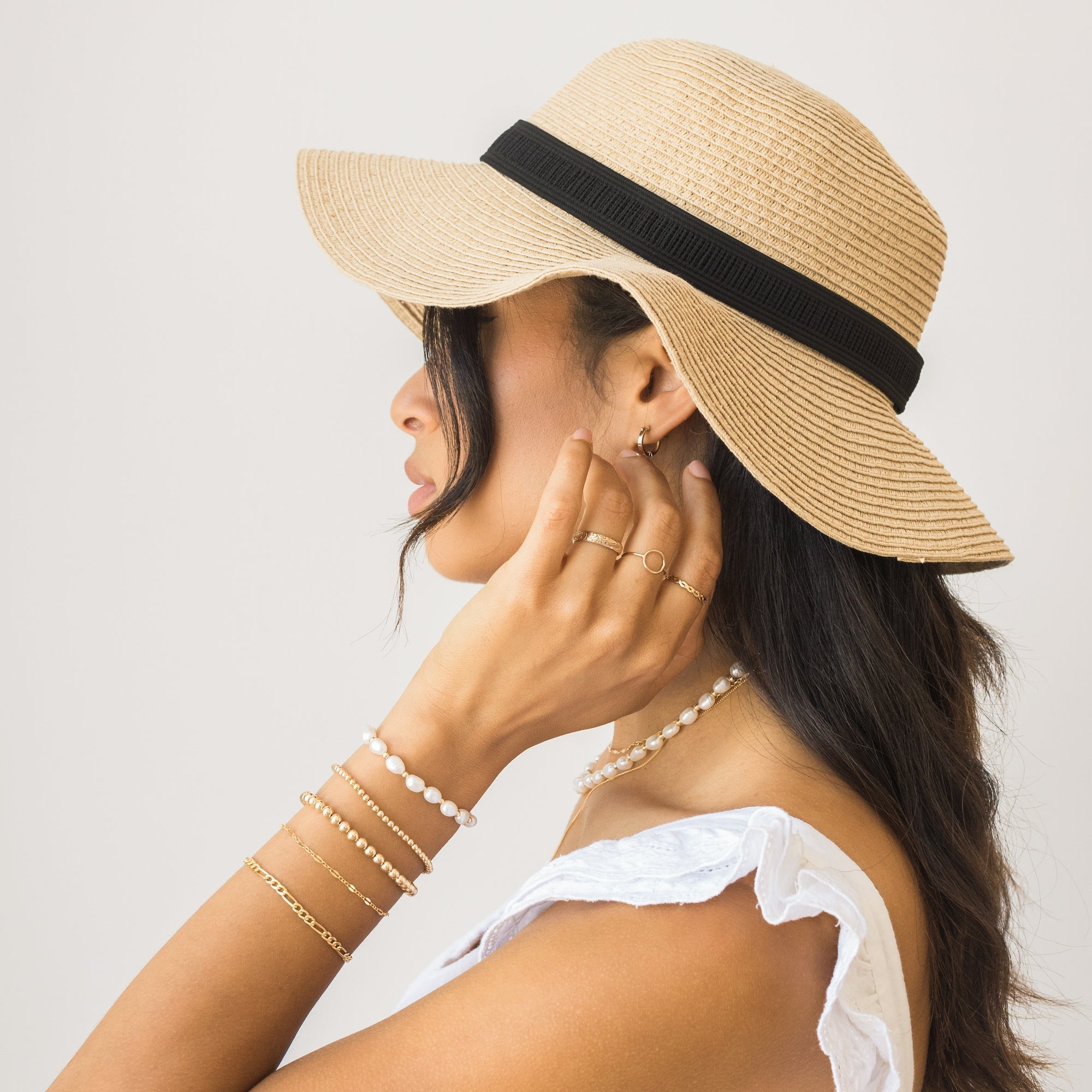 14K Gold Petal Chain Bracelet