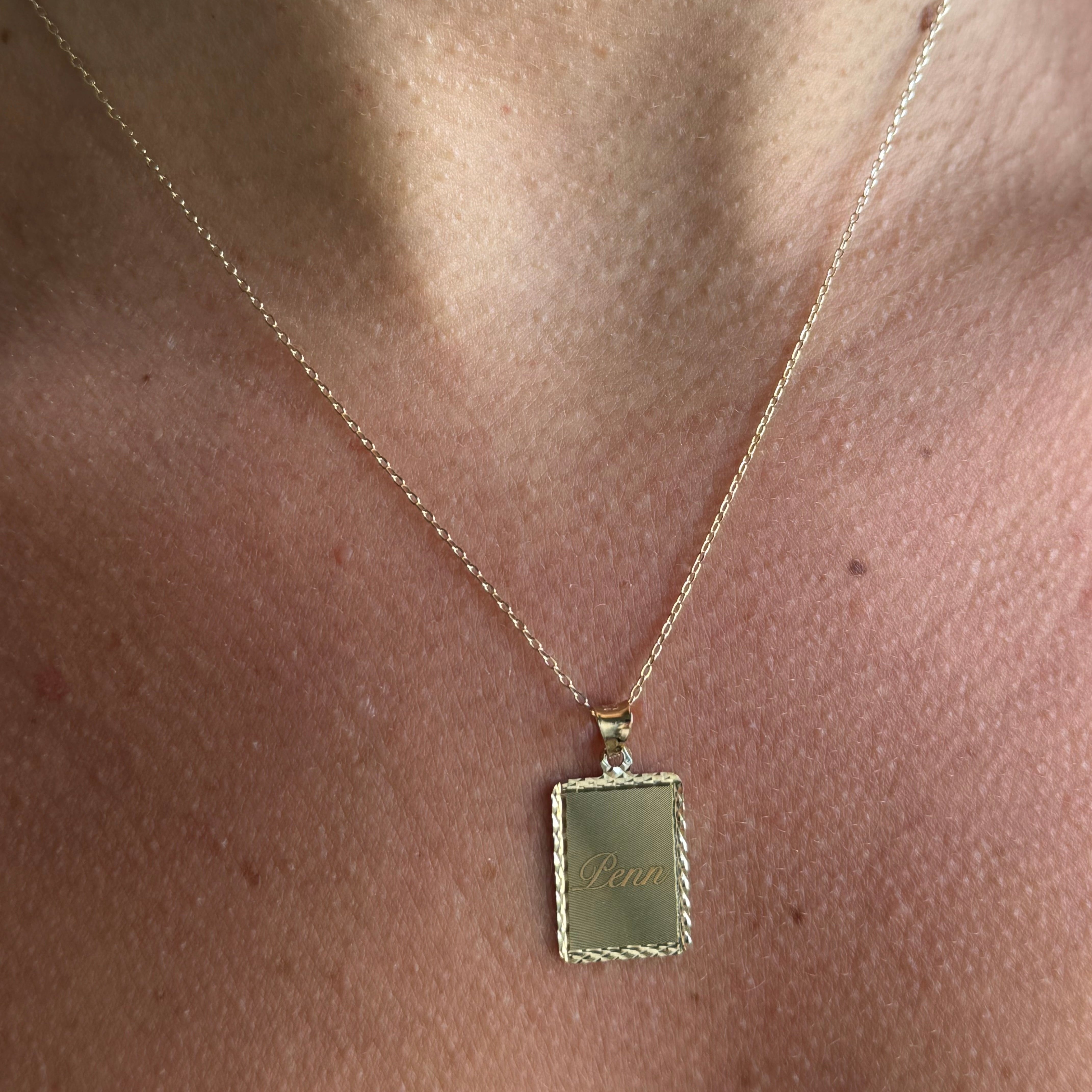 14k custom dog tag necklace