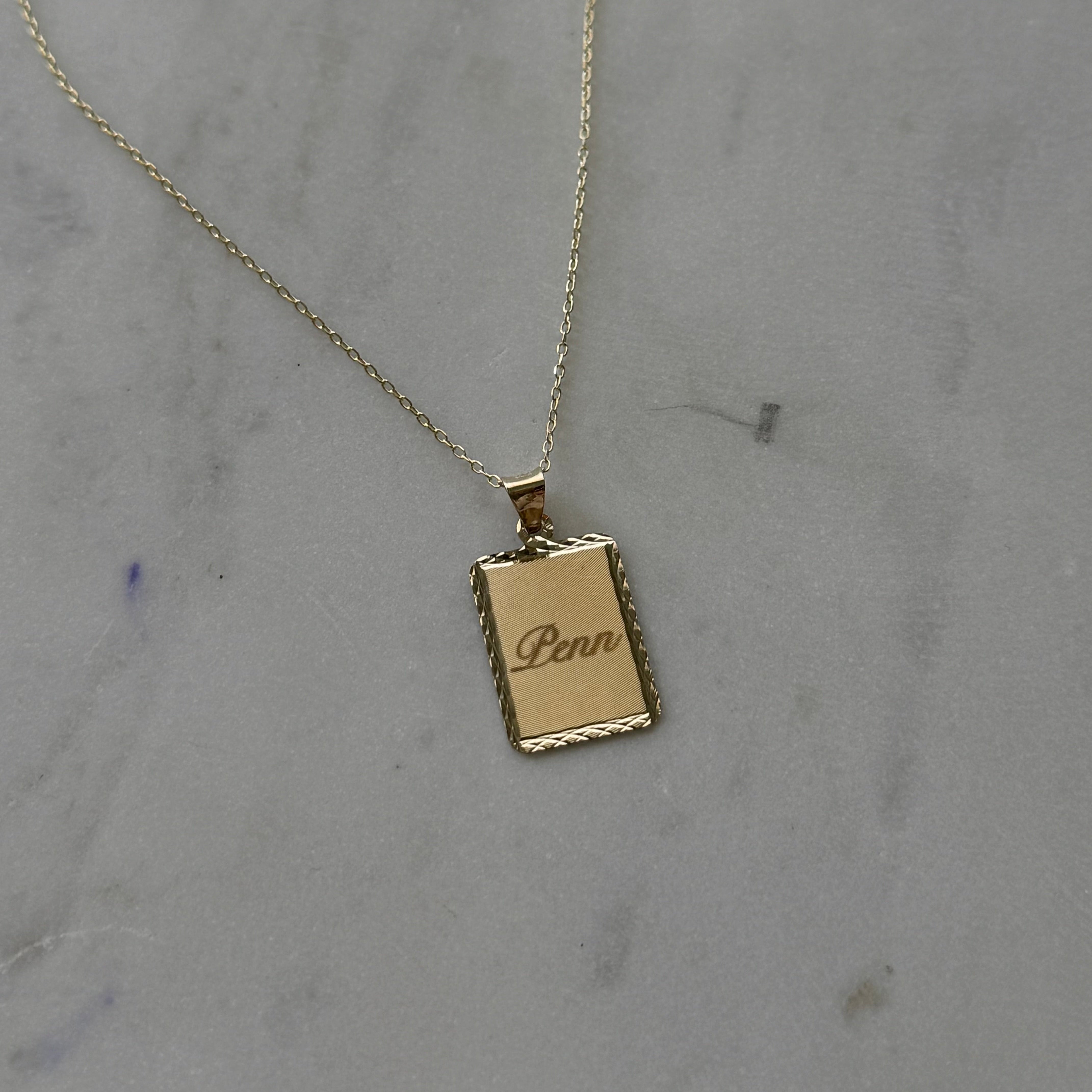 14k custom dog tag necklace