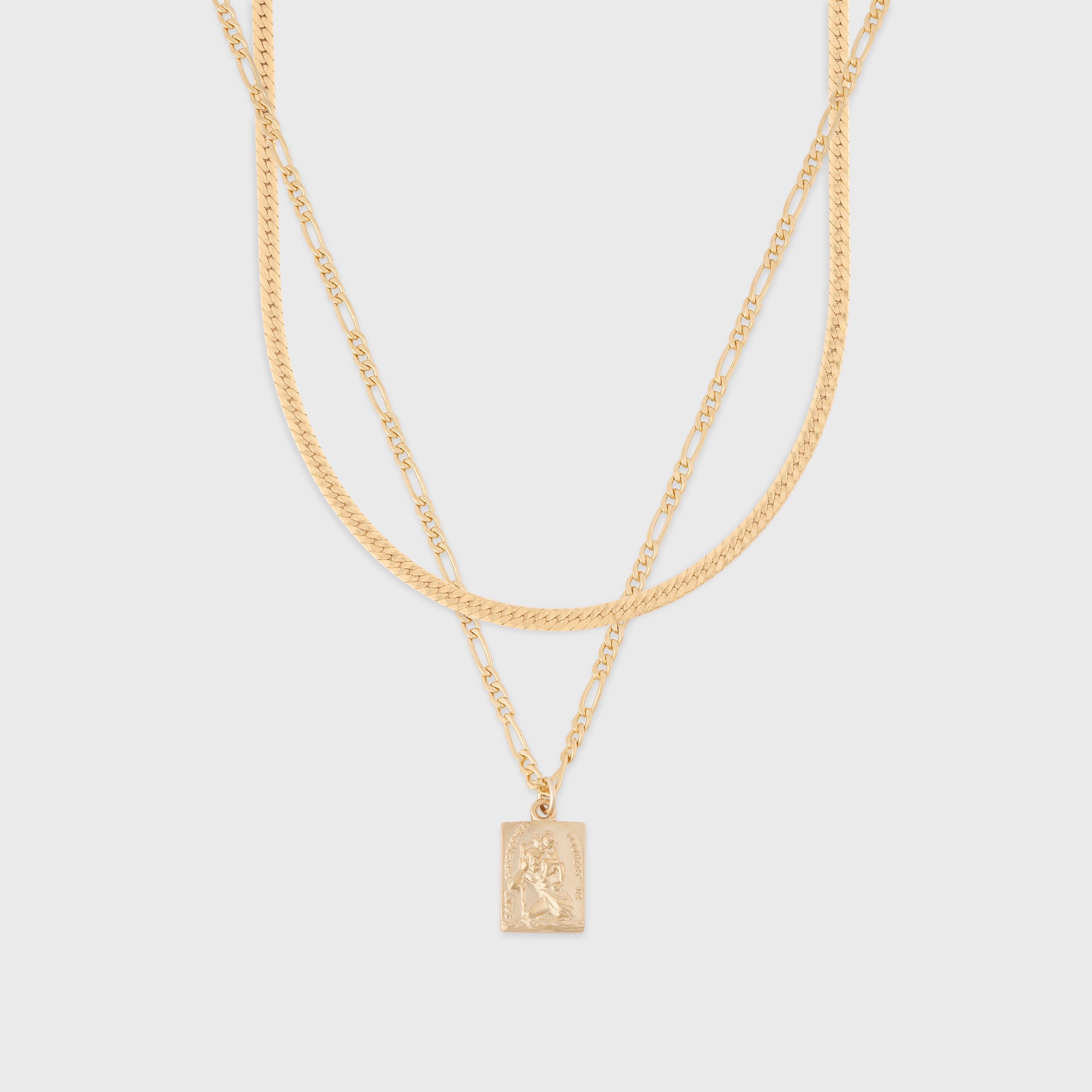 herringbone + st. christopher layering set