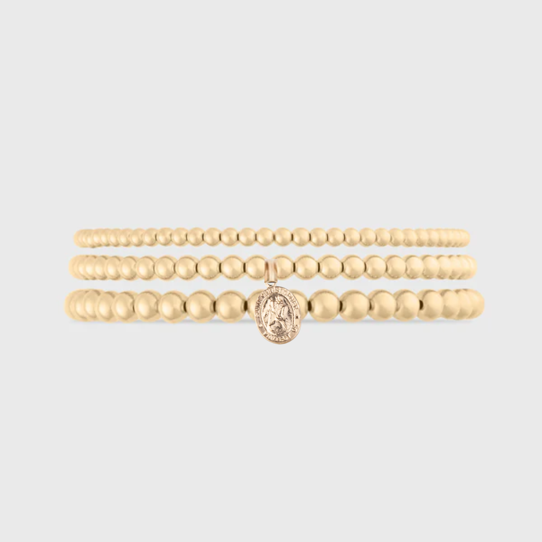 st. christopher juno bracelet triple stack (3+4+5mm)
