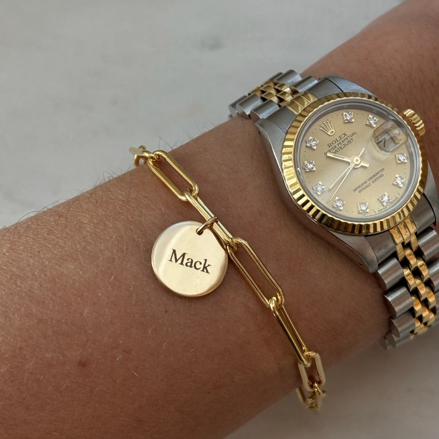 custom chunky paperclip charm bracelet