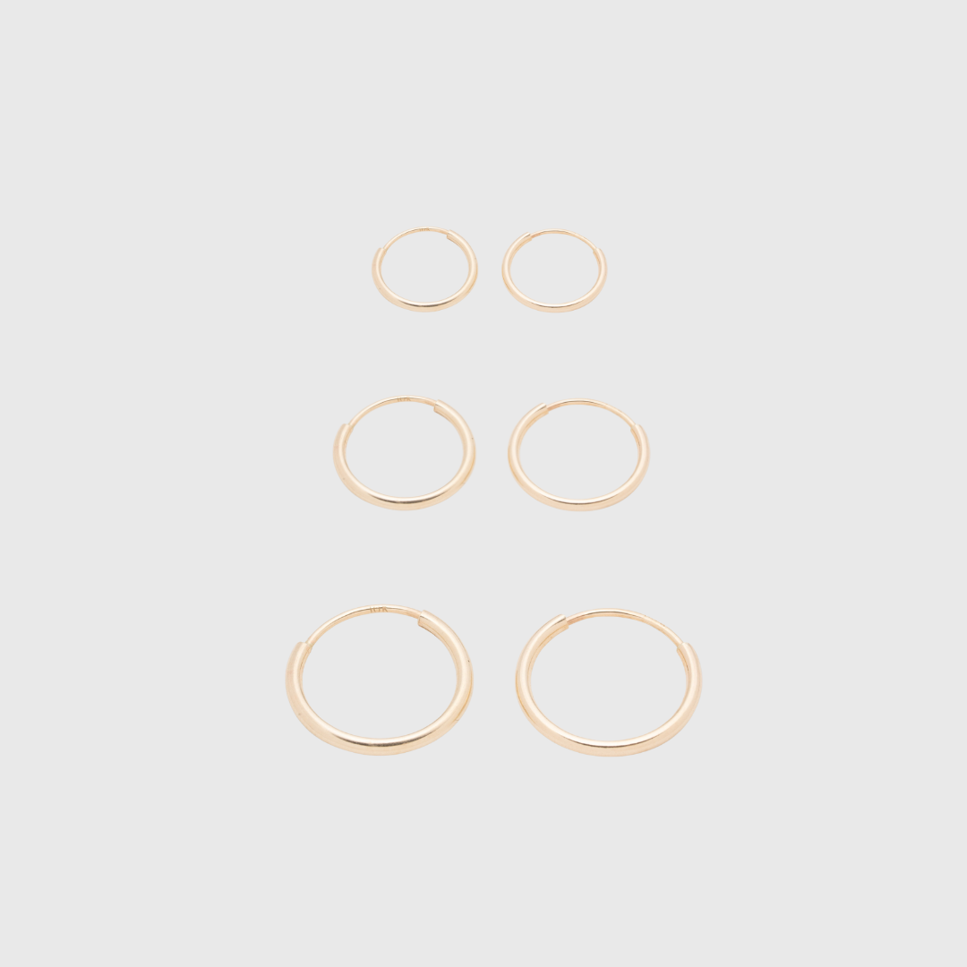 14k infinity hoops