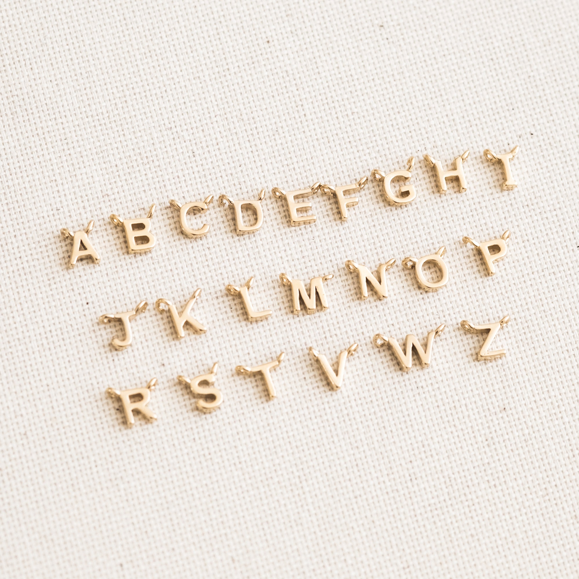 14K GOLD Tiny Initial Necklace