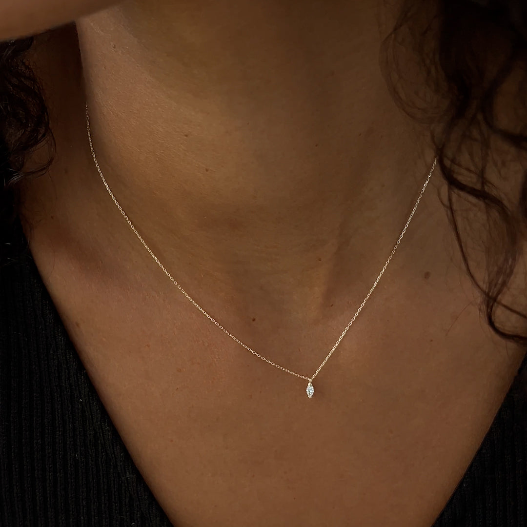 Marquise Diamond Necklace 14k Gold - Aletta