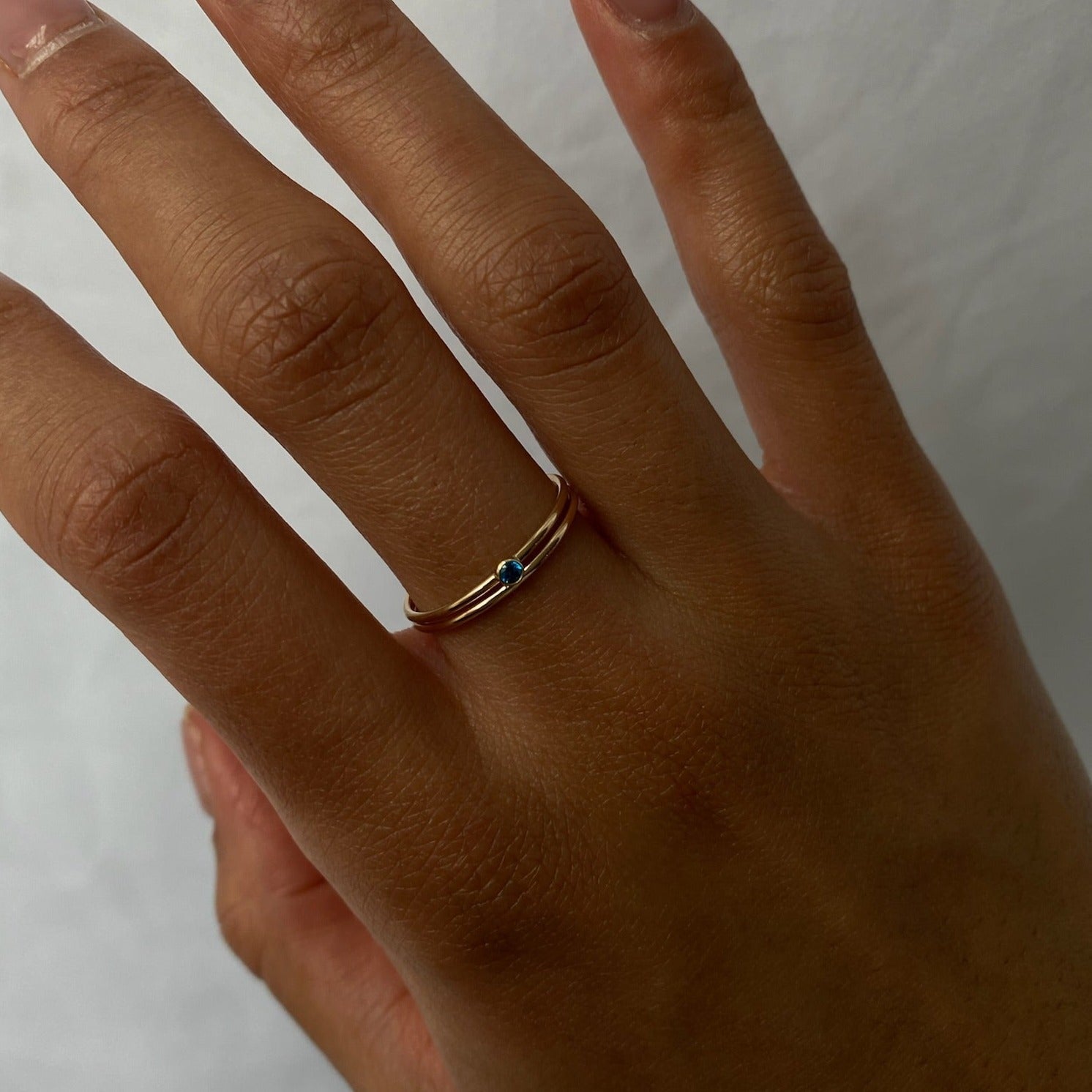 14k birthstone ring stacking set