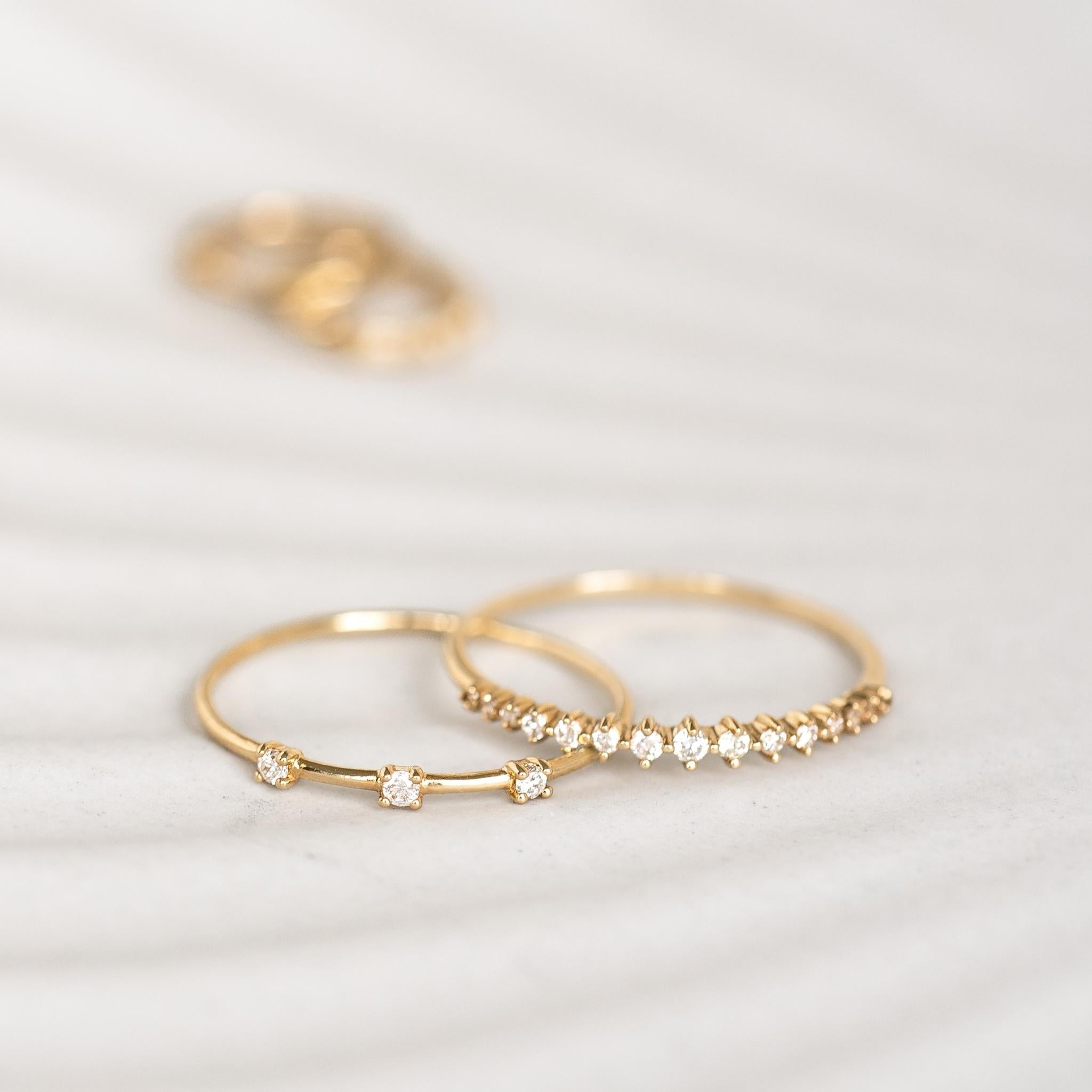 Graduated Diamond Ring 14k Gold - Ophelia