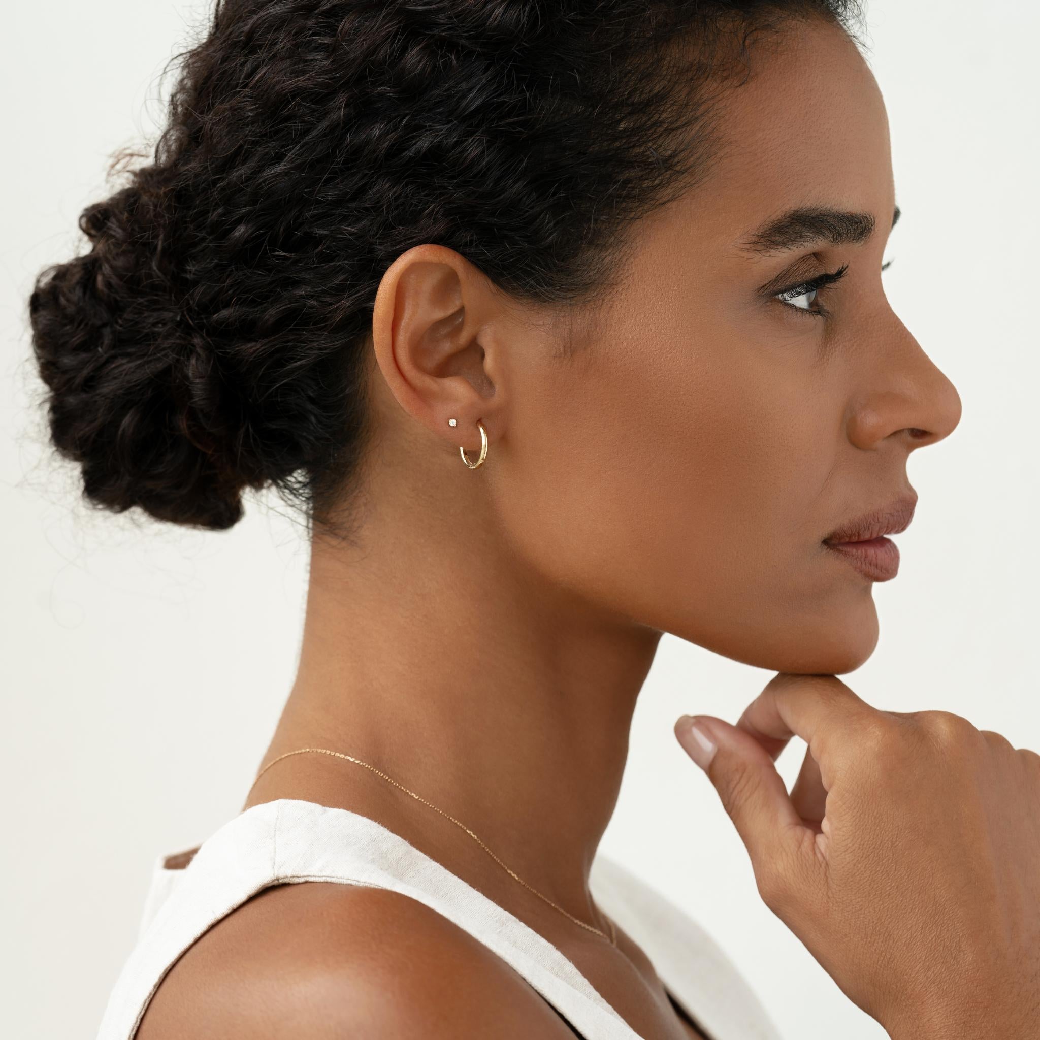 14k Gold Huggie Earrings - Emilia