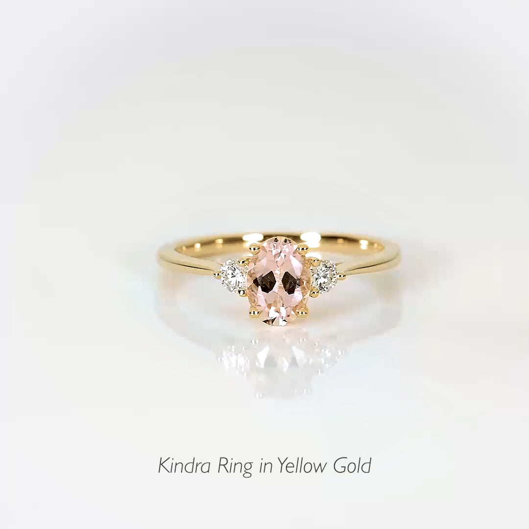 Morganite and Diamond Ring 14k Gold - Kindra