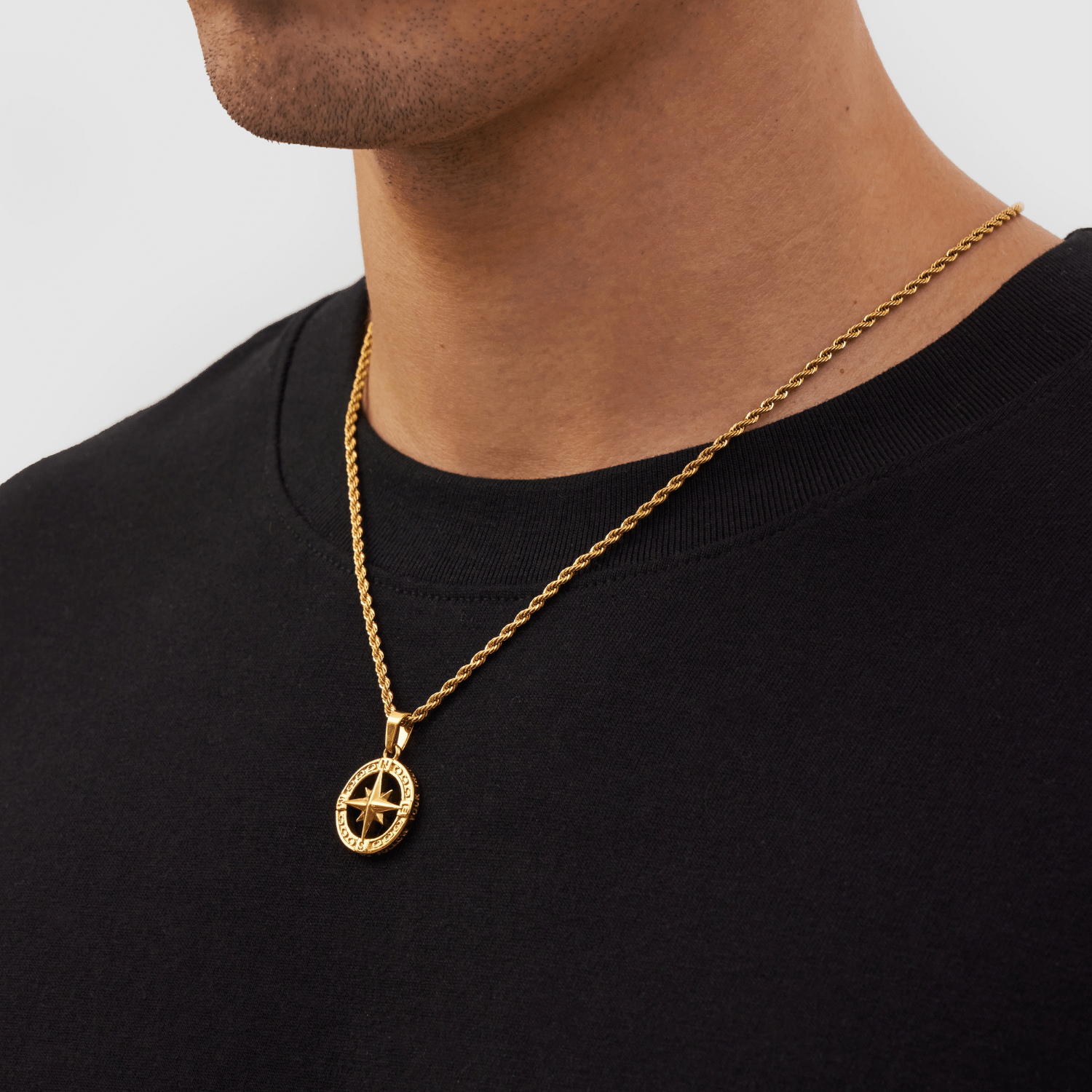 14K Gold North Star Pendant Necklace