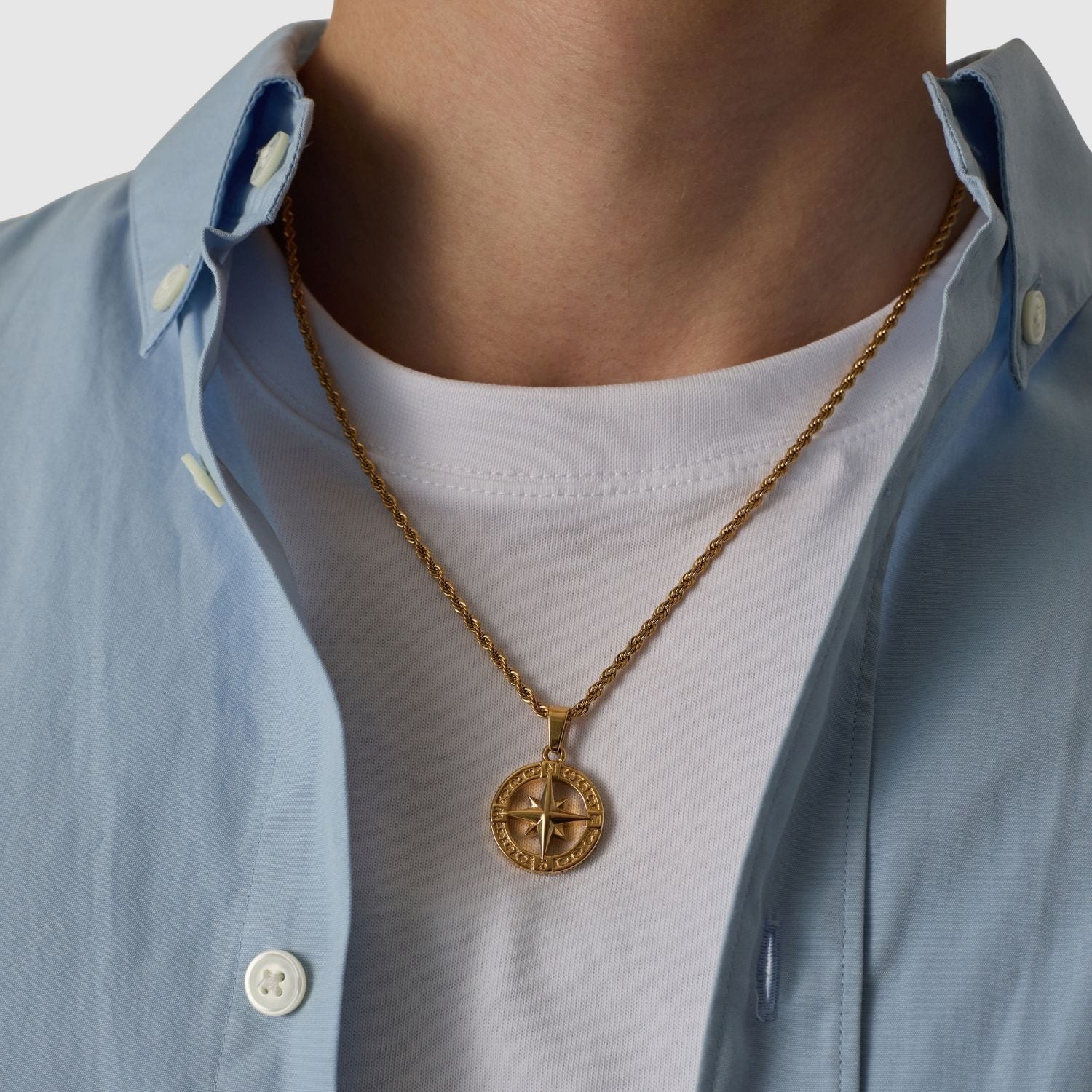 14K Gold North Star Pendant Necklace