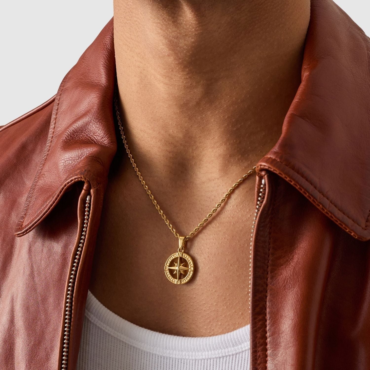 14K Gold North Star Pendant Necklace