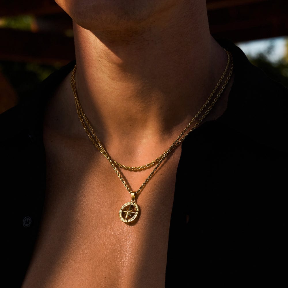 14K Gold North Star Pendant Necklace