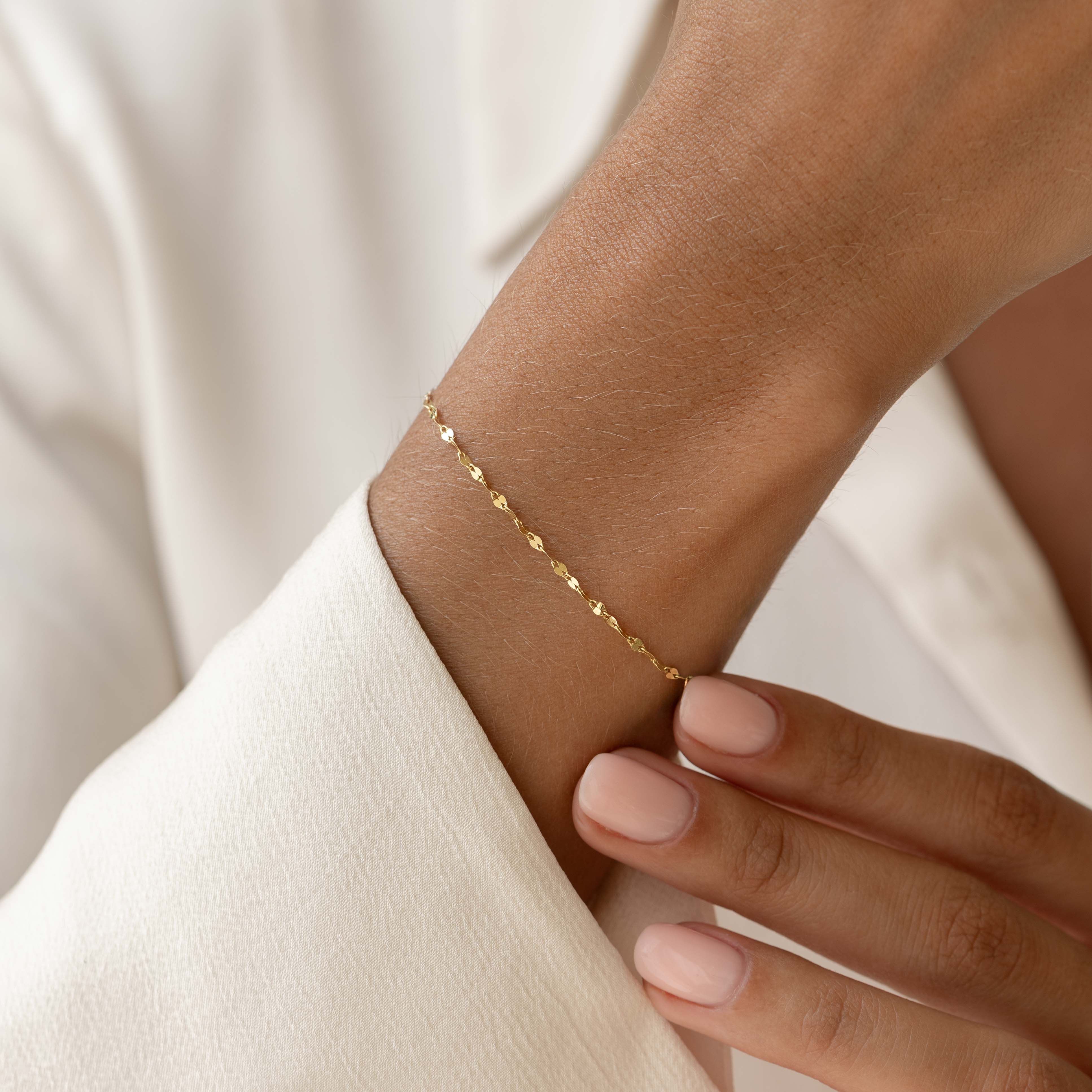 14k Gold Petal Chain Bracelet  - Florence