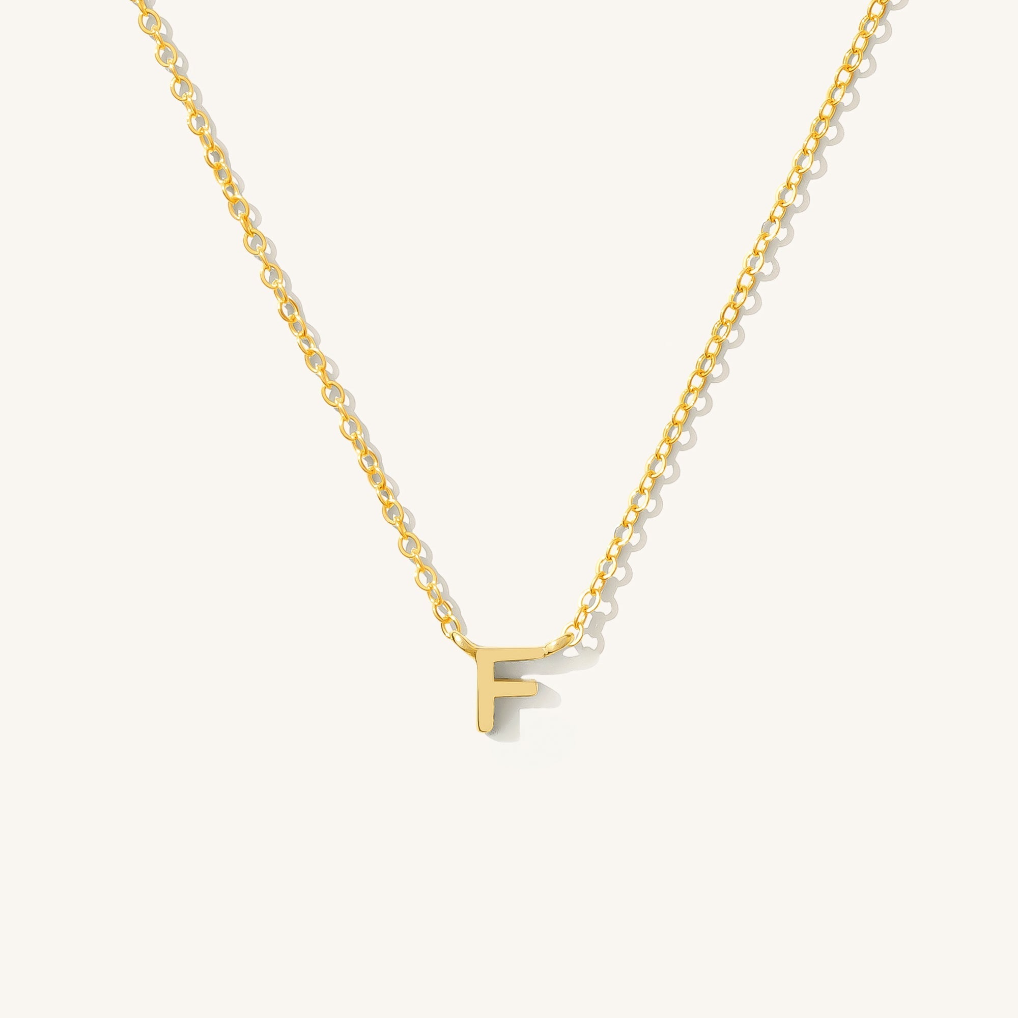 14K GOLD Tiny Initial Necklace
