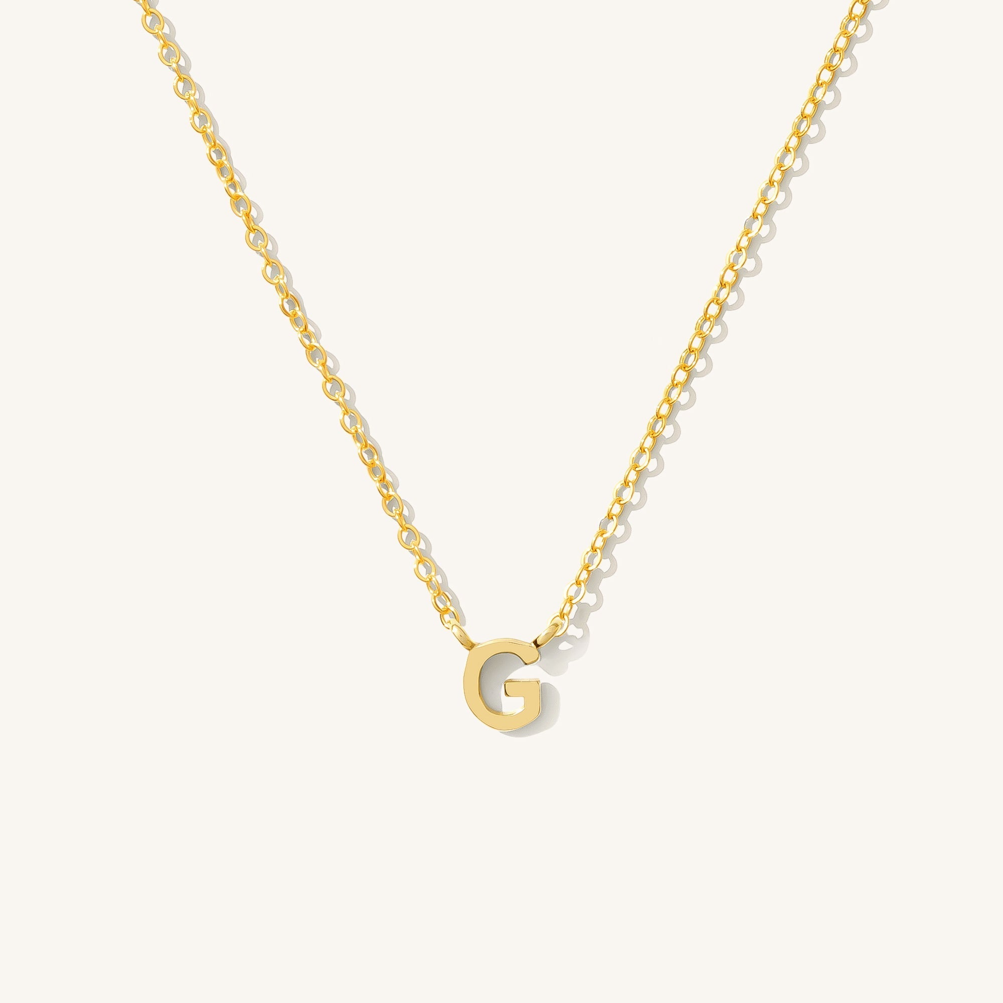 14K GOLD Tiny Initial Necklace