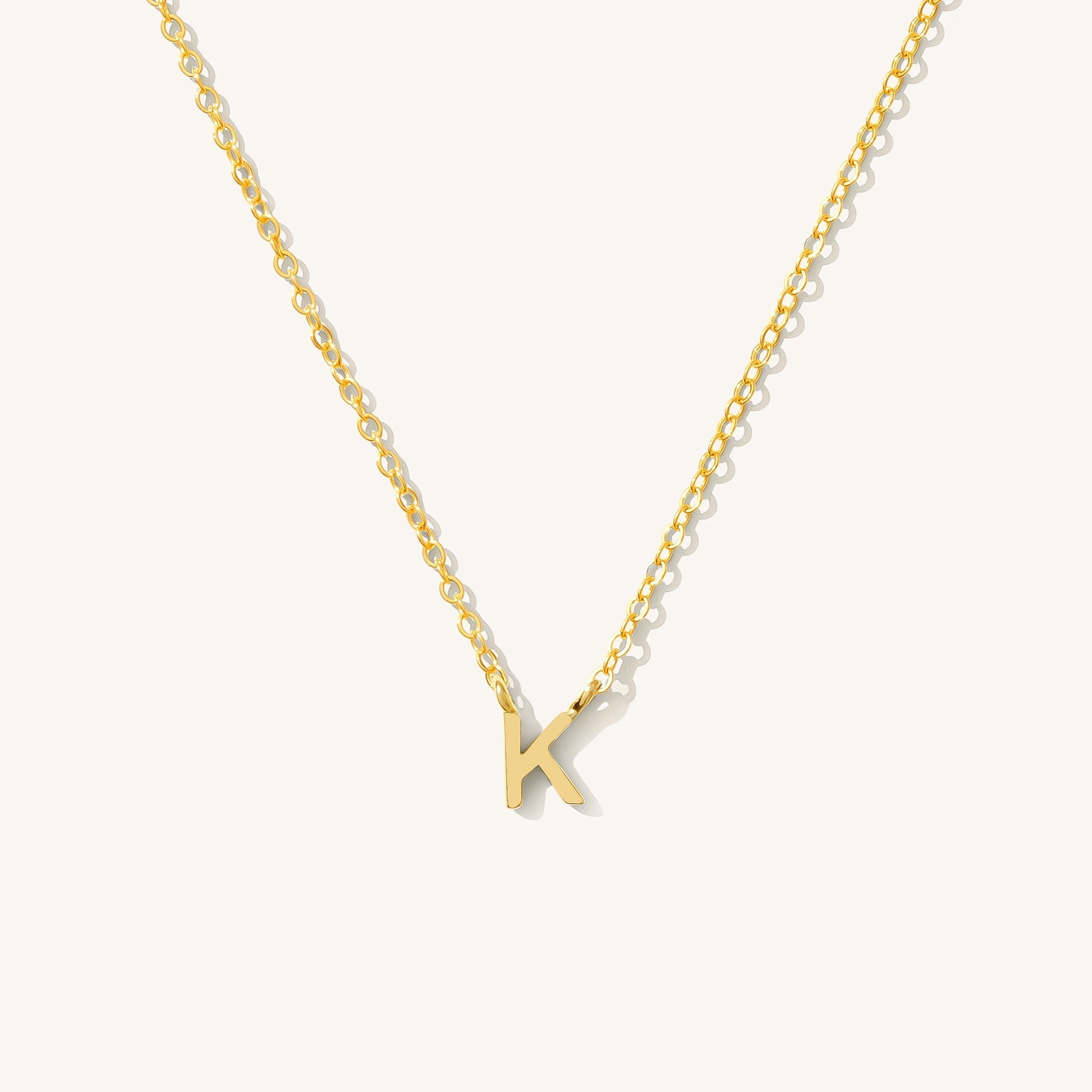 14K GOLD Tiny Initial Necklace
