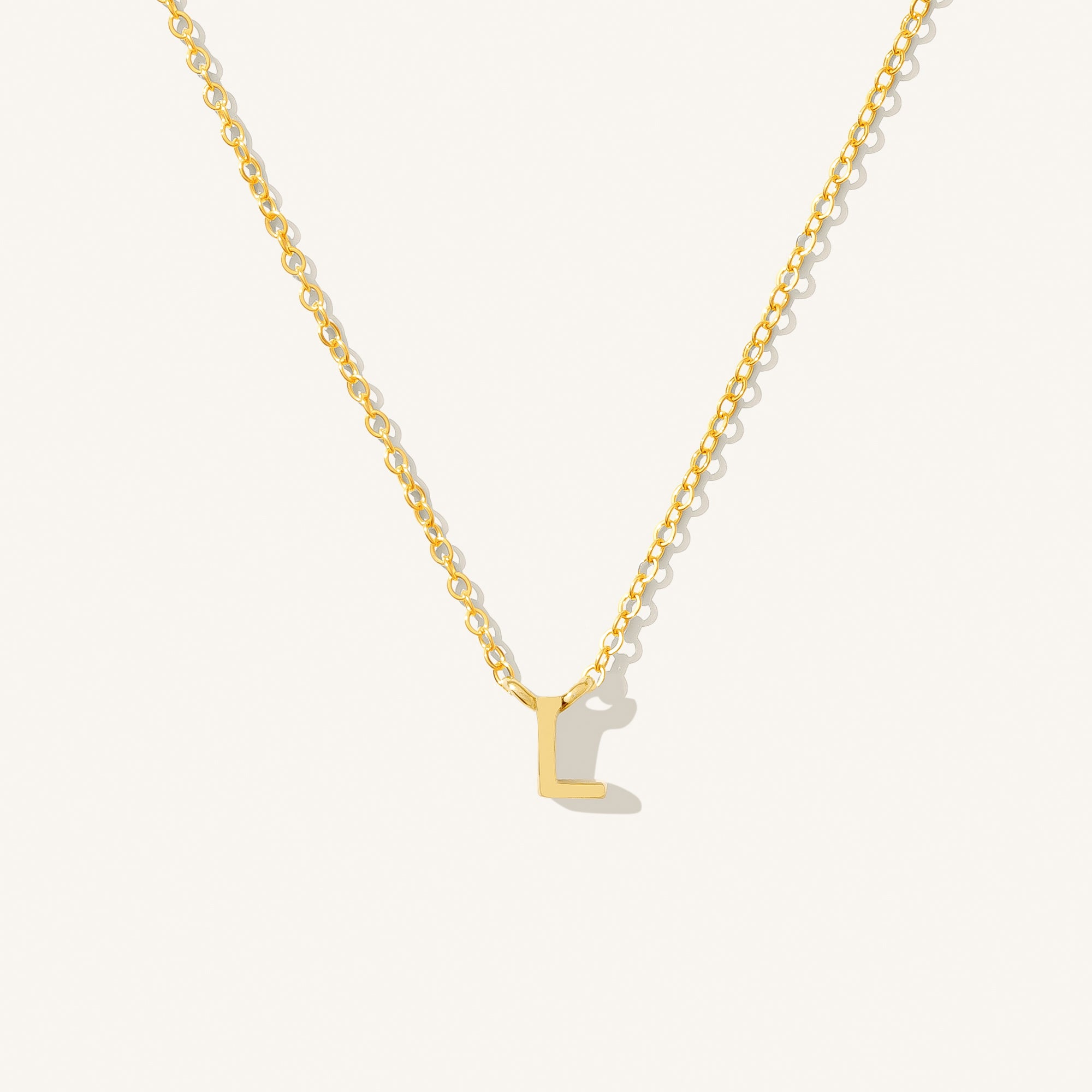 14K GOLD Tiny Initial Necklace