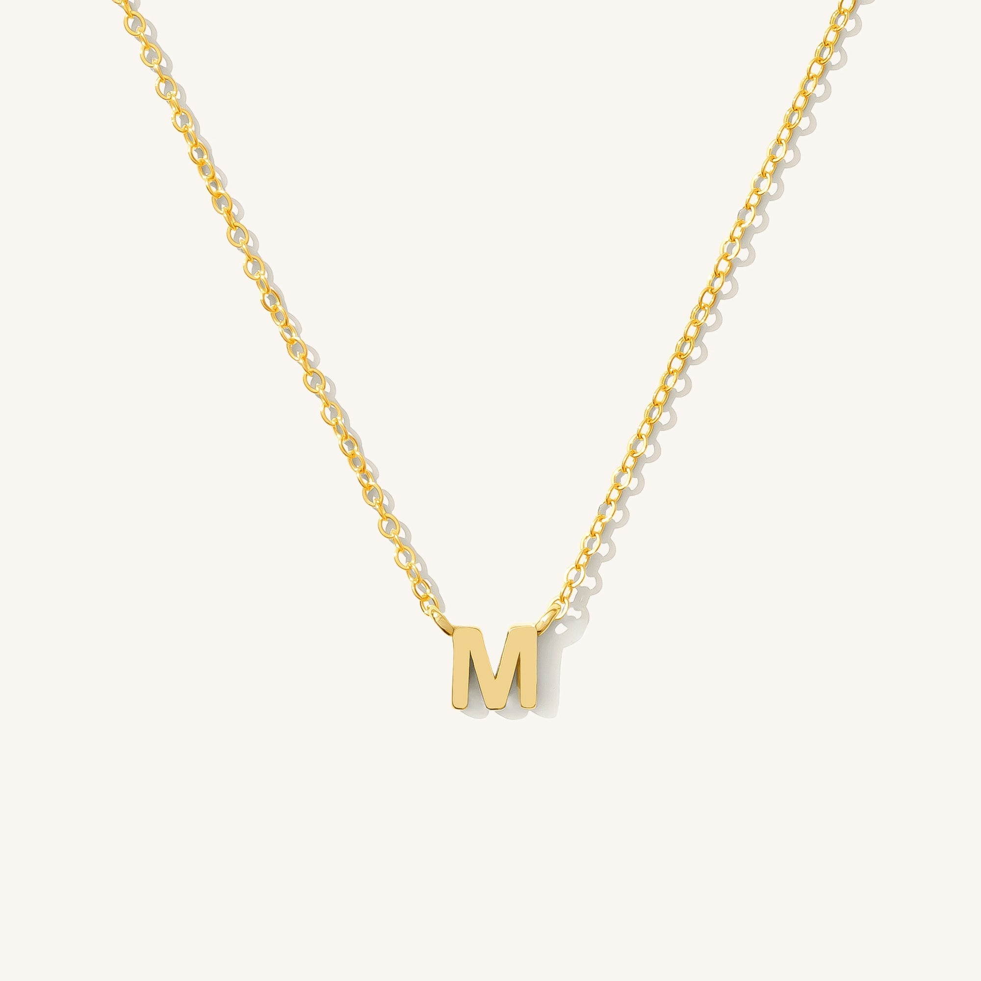14K GOLD Tiny Initial Necklace