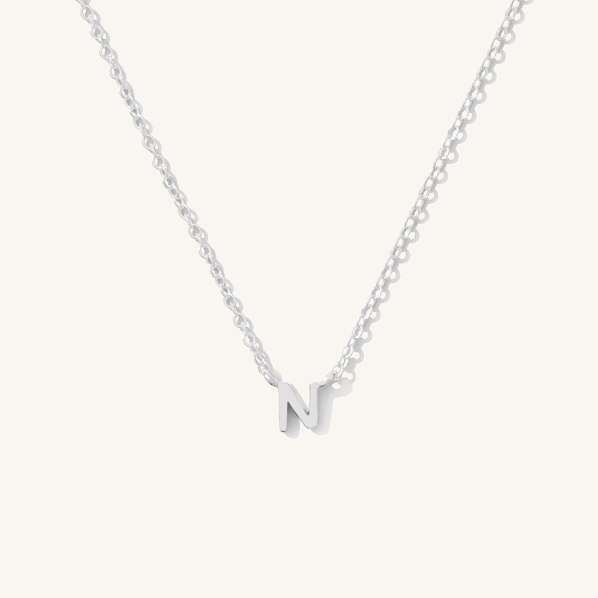 14K GOLD Tiny Initial Necklace