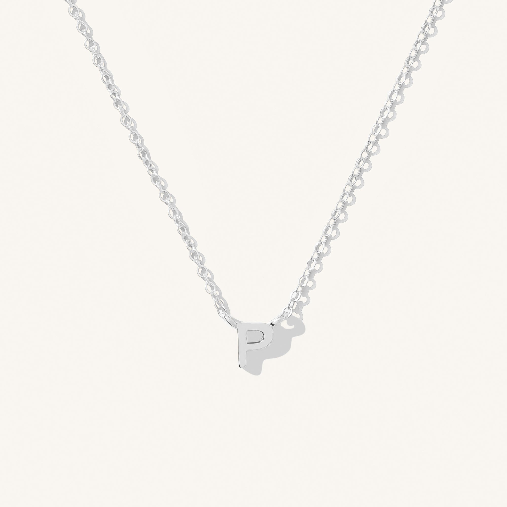 14K GOLD Tiny Initial Necklace