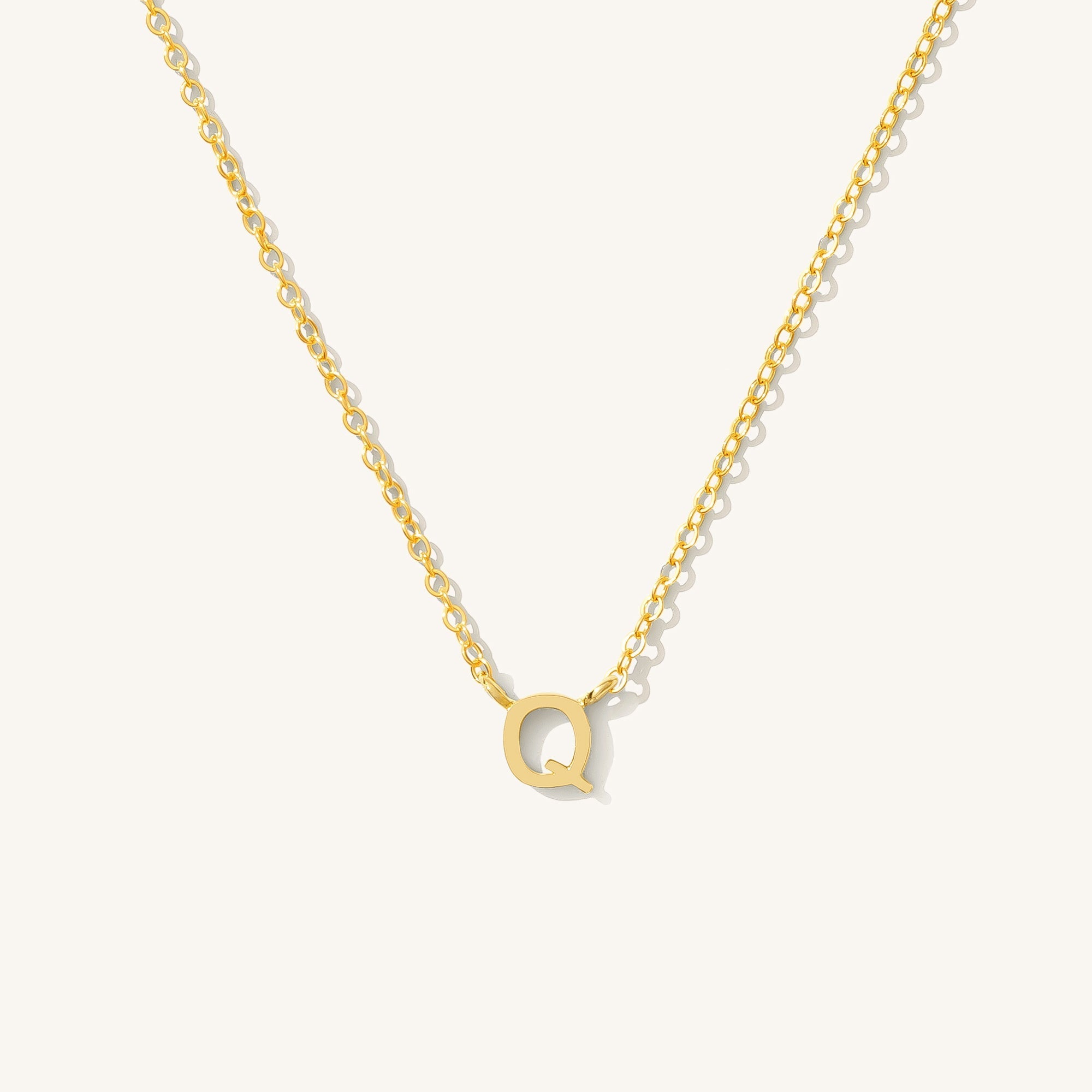 14K GOLD Tiny Initial Necklace