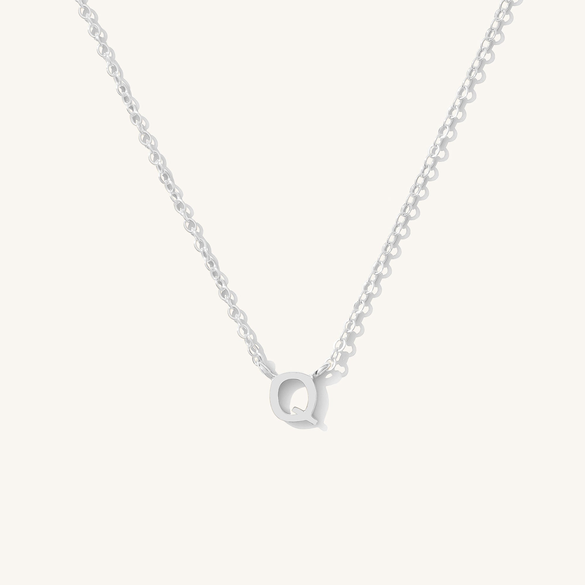 14K GOLD Tiny Initial Necklace