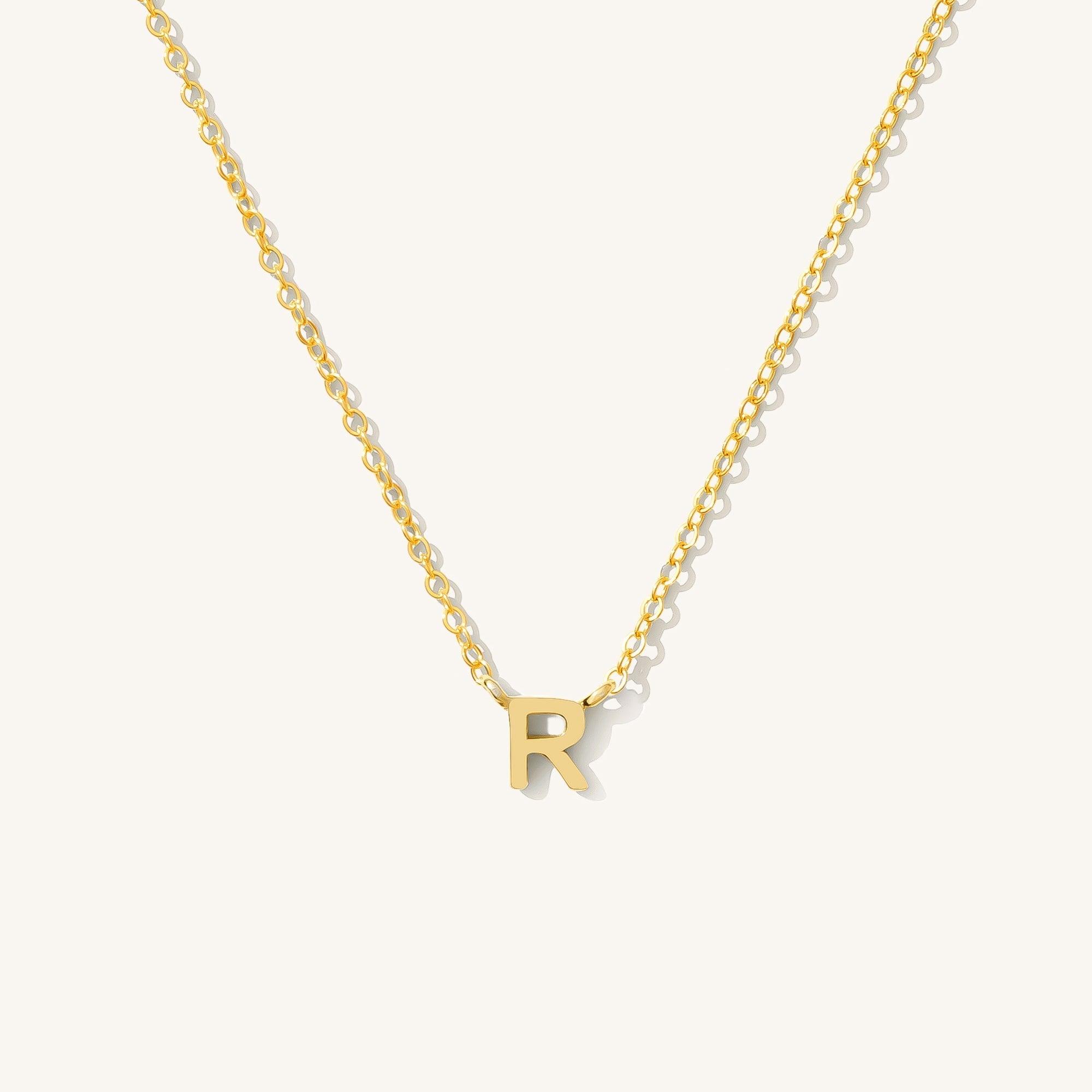 14K GOLD Tiny Initial Necklace