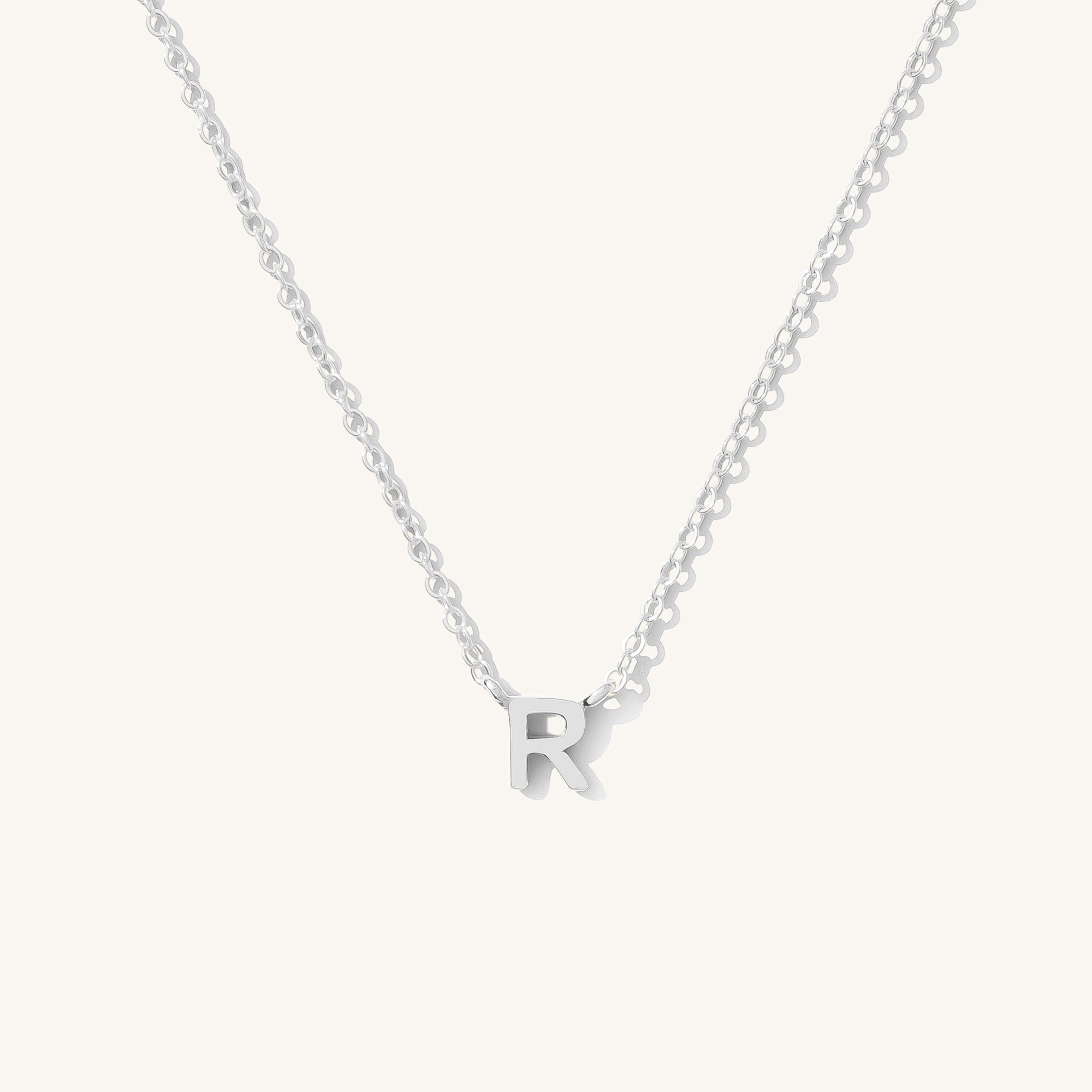 14K GOLD Tiny Initial Necklace