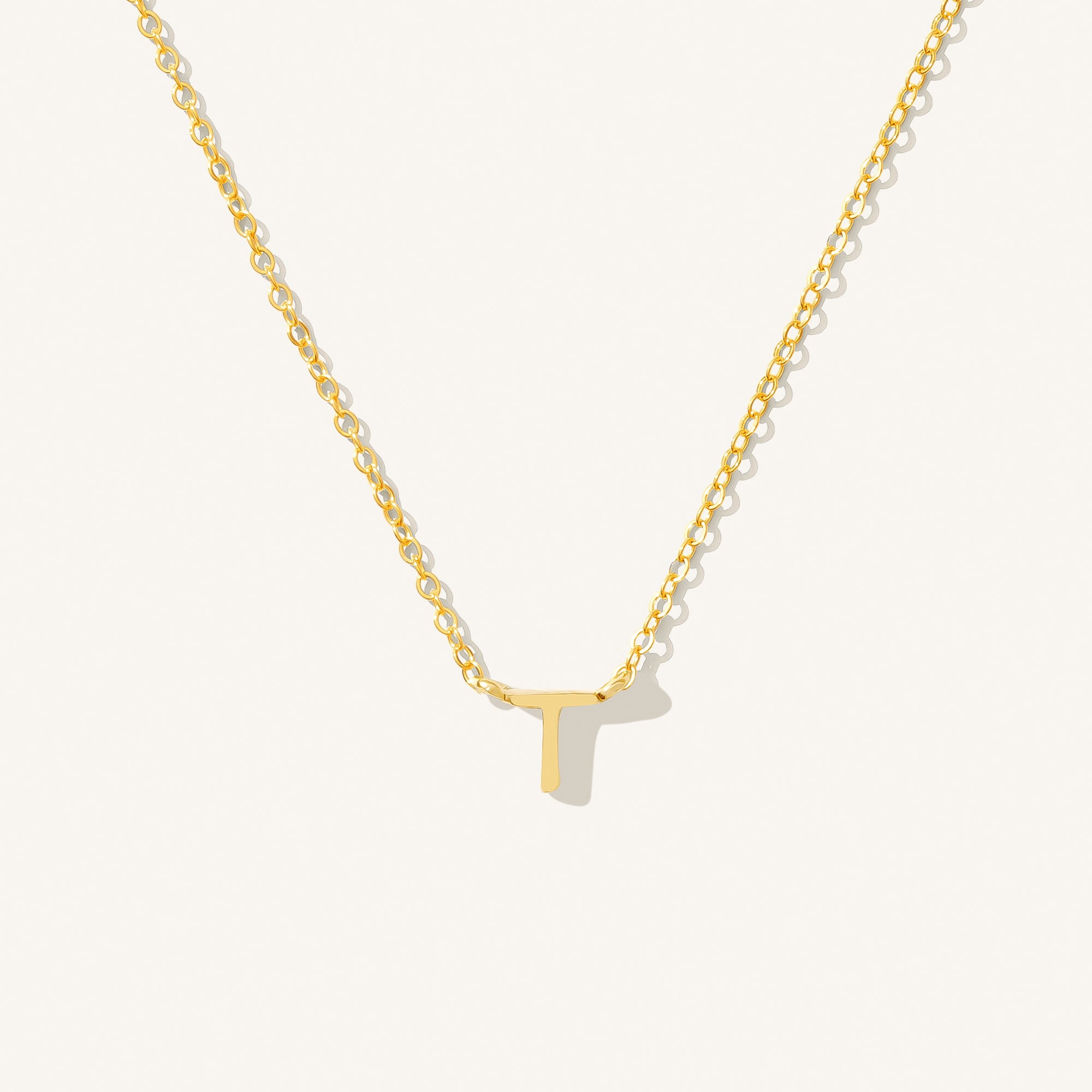 14K GOLD Tiny Initial Necklace