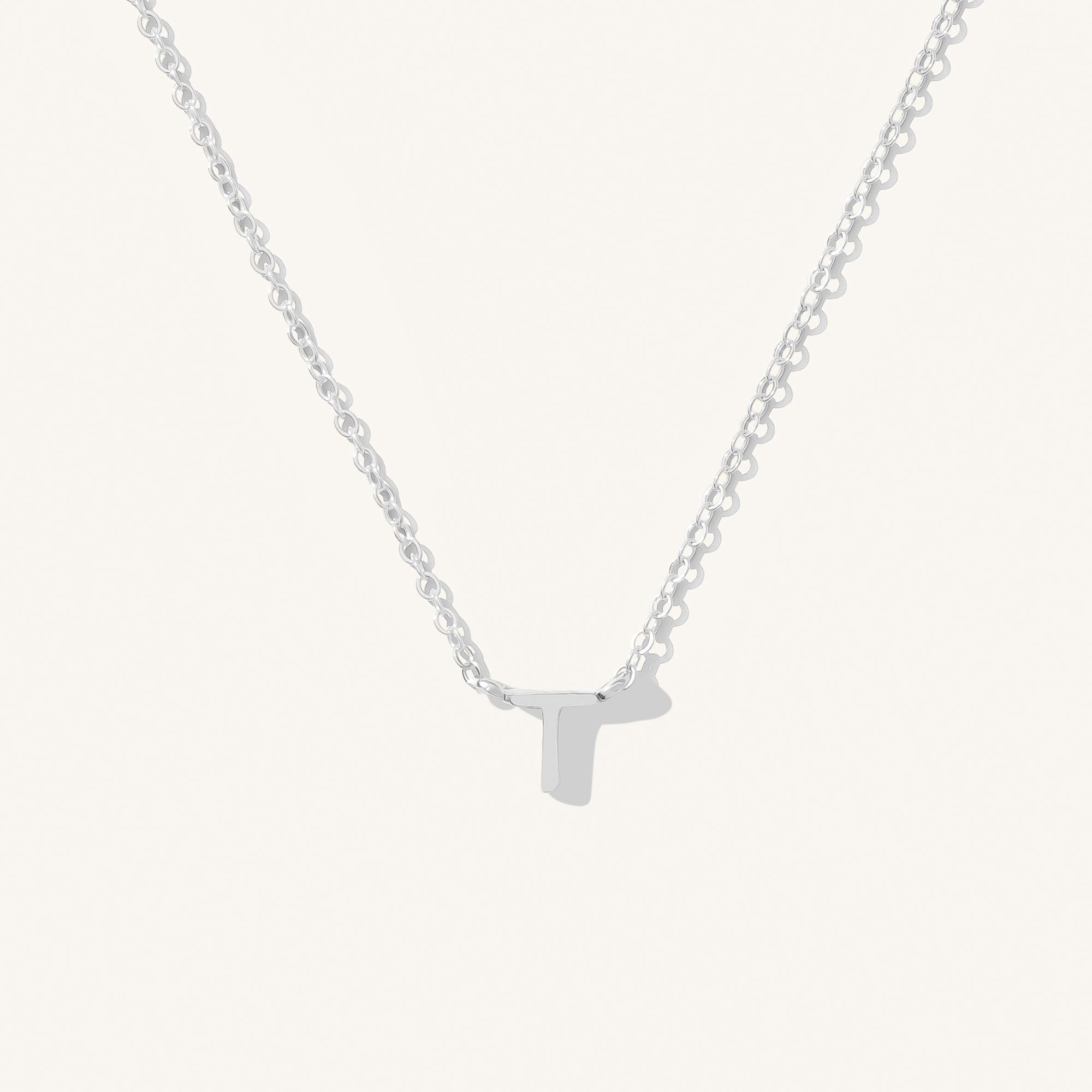 14K GOLD Tiny Initial Necklace