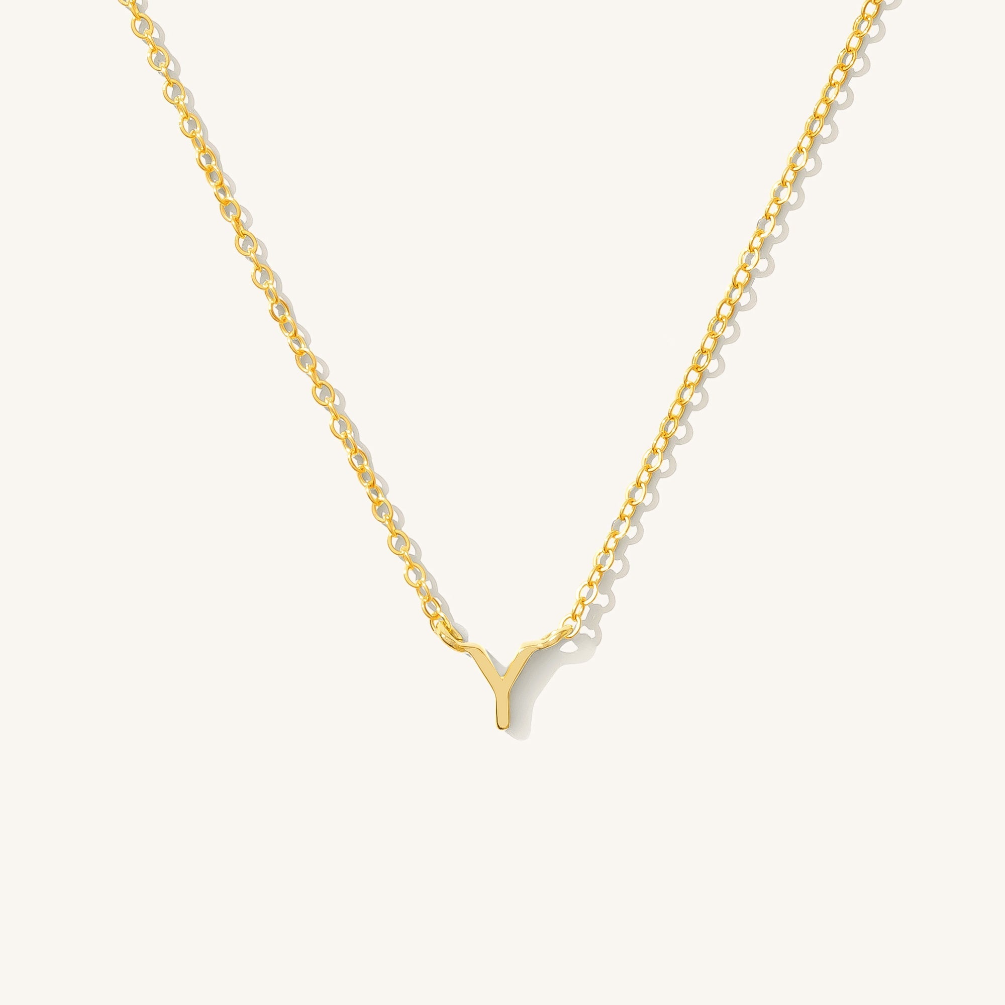 14K GOLD Tiny Initial Necklace