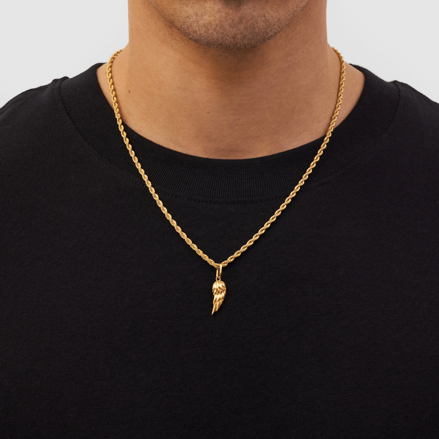 14K Gold Wing Pendant Necklace